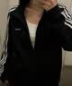 adidas休闲舒适三条纹立领夹克外套卫衣男装秋季阿迪达斯轻运动 黑色/白（推荐选大一码）   L 实拍图