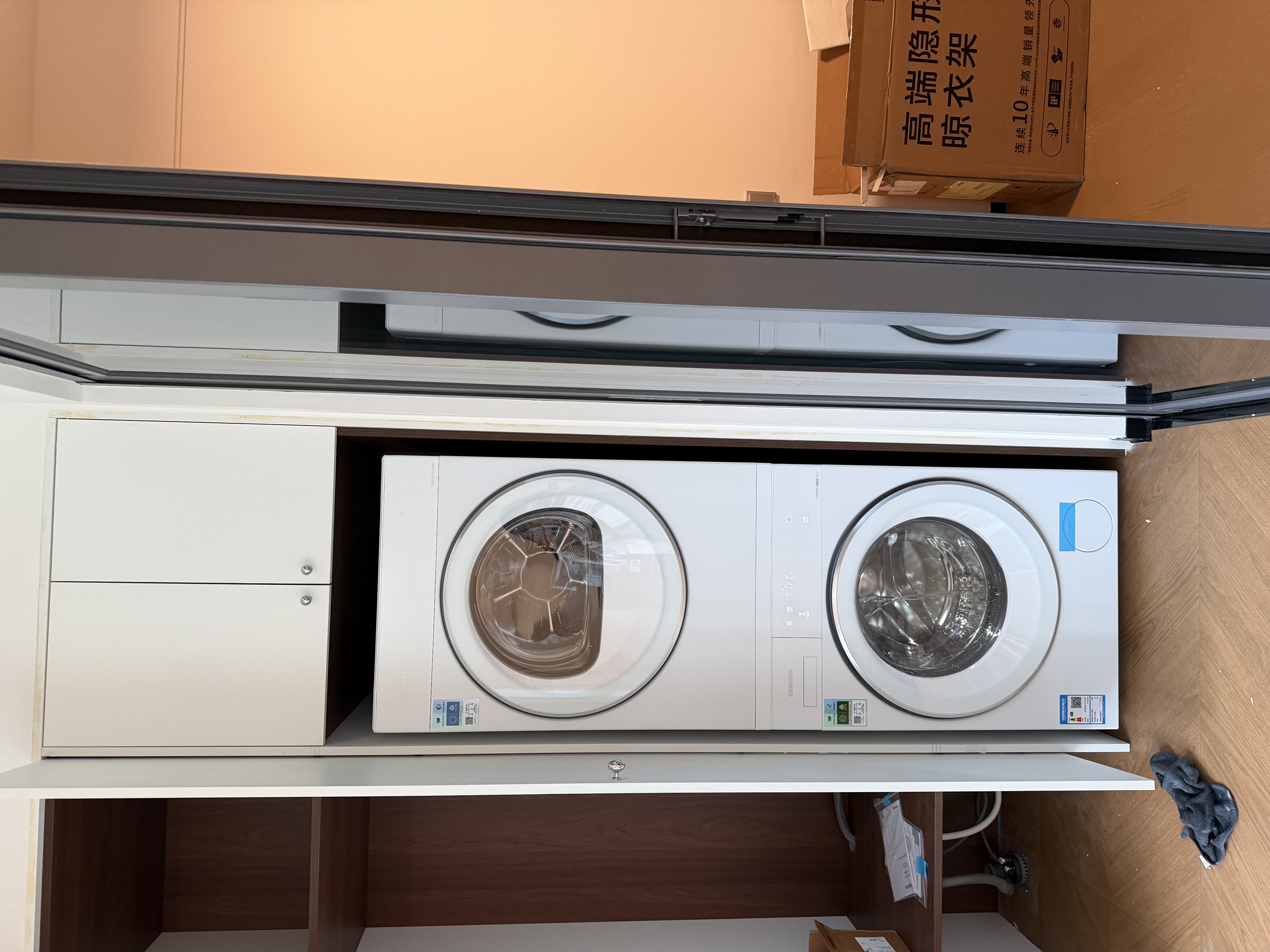 东芝（TOSHIBA）玉兔3.0洗烘套装 全自动滚筒洗衣机家用+热泵烘干机 蒸汽精护 变频一级能效 DG-10T186BW+T186 实拍图