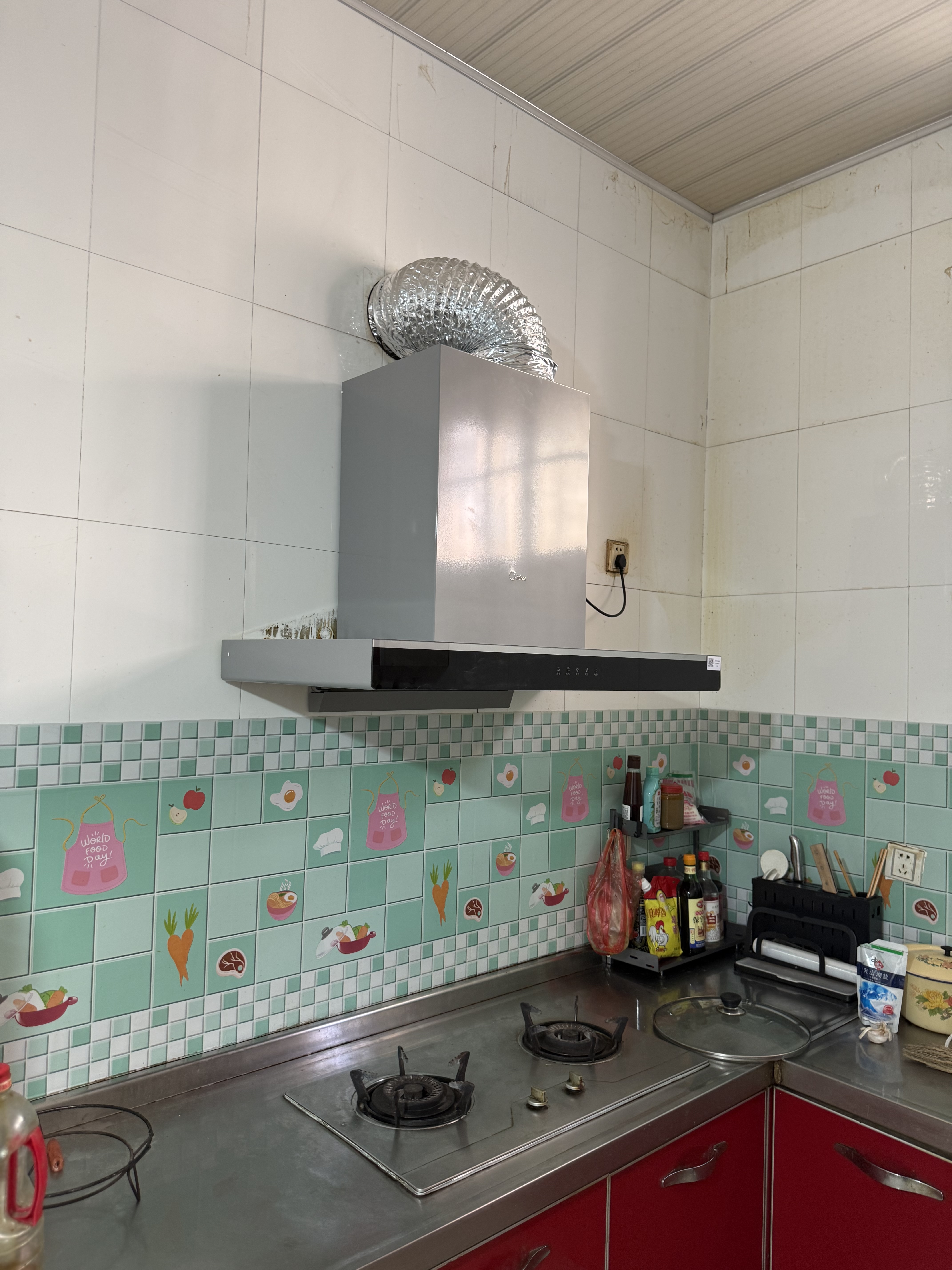 美的（Midea）抽吸排油烟机顶吸欧式 22大吸力 家用油烟机 自动清洗 T36+A3液化气【烟灶套装】 实拍图