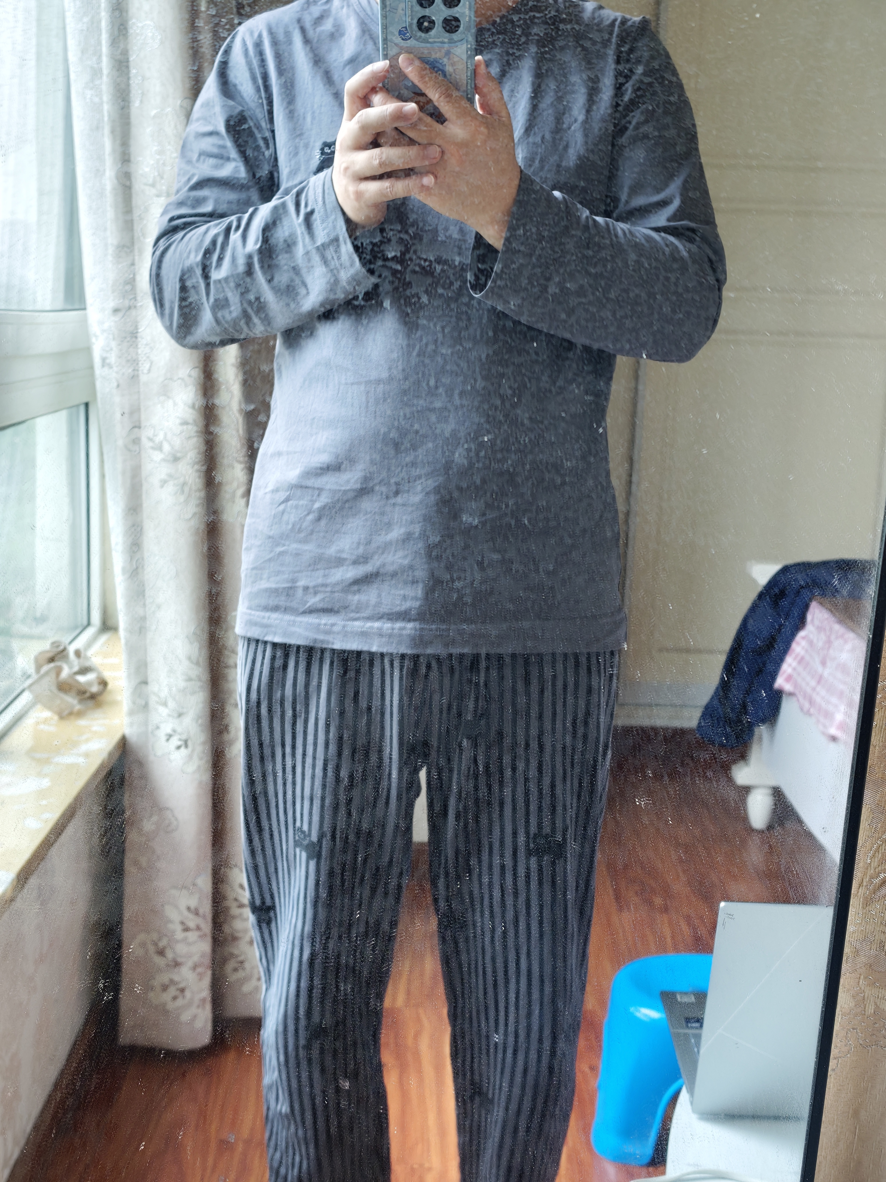 芬腾睡衣男100%纯棉抑菌防螨26年秋季新款条纹情侣家居服套装 实拍图