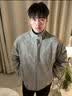 主意范（ZHUYIFAN）美式扎染皮衣棉服外套男款春秋冬季加绒加厚立领防寒机车服夹克潮 5D3074灰色加绒【升级款】 L 110-125斤 实拍图
