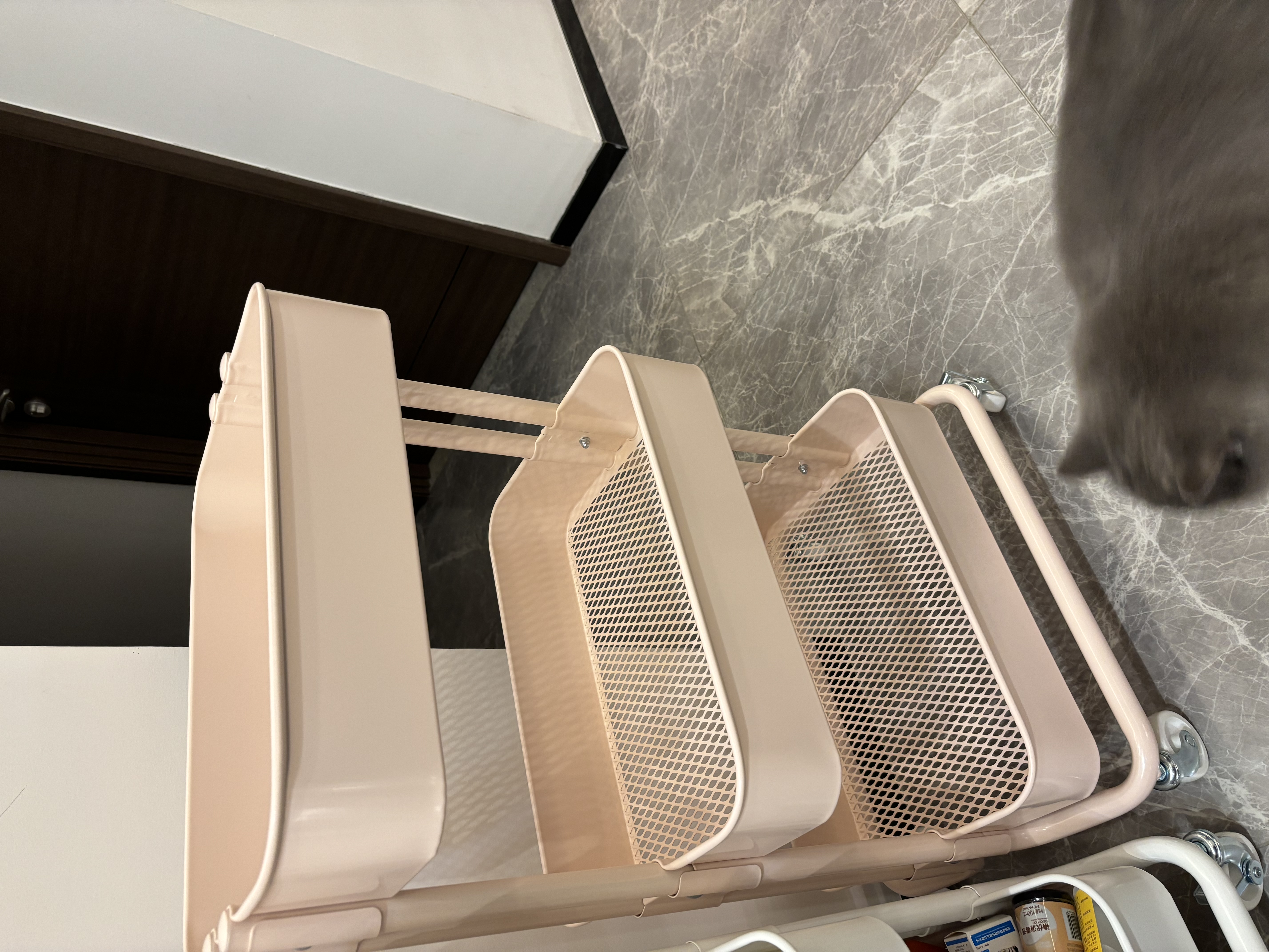 宜家（IKEA）拉斯克家居小推车置物架移动茶水桌书包架客厅厨房收纳架 大号35×45×77cm｜白色 实拍图