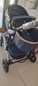 逗逗熊婴儿推车高景观童车宝宝可坐可平躺双向避震折叠BB轻便手推车  旗舰版藕粉+坐躺+单手收+遮阳蚊帘+后轮高配+餐盘 实拍图