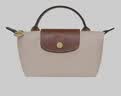珑骧（LONGCHAMP）女包短柄迷你帆布手提饺子包34175089米色纸白色送女友生日礼物 实拍图
