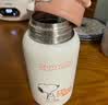 史努比（SNOOPY）儿童保温杯316不锈钢吸管水壶带杯套小学生男女孩便携喝水杯子 紫 实拍图