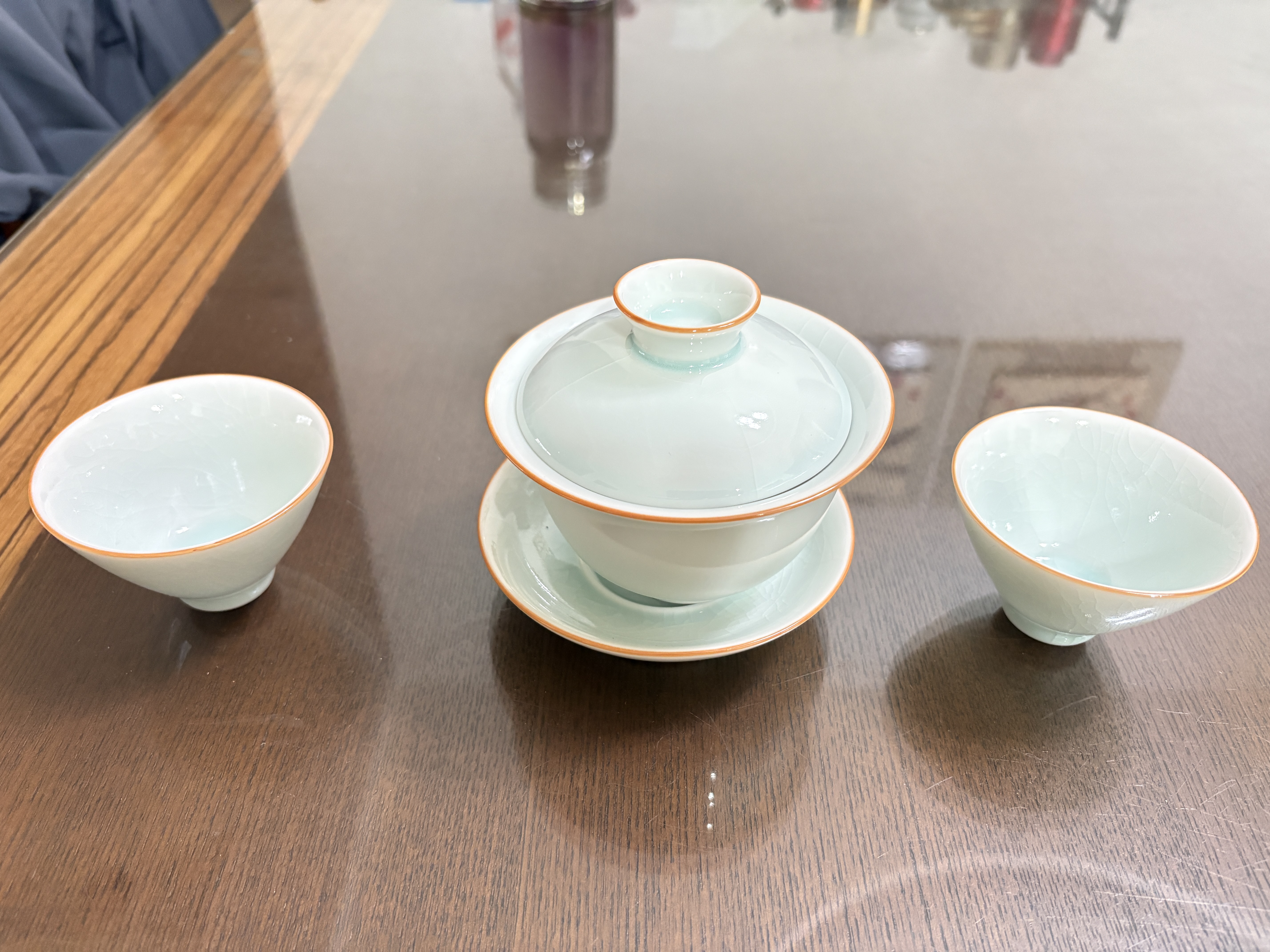 苏氏陶瓷汝窑卵青 三才盖碗开片可养金线初放功夫茶具泡茶碗伴手礼 实拍图
