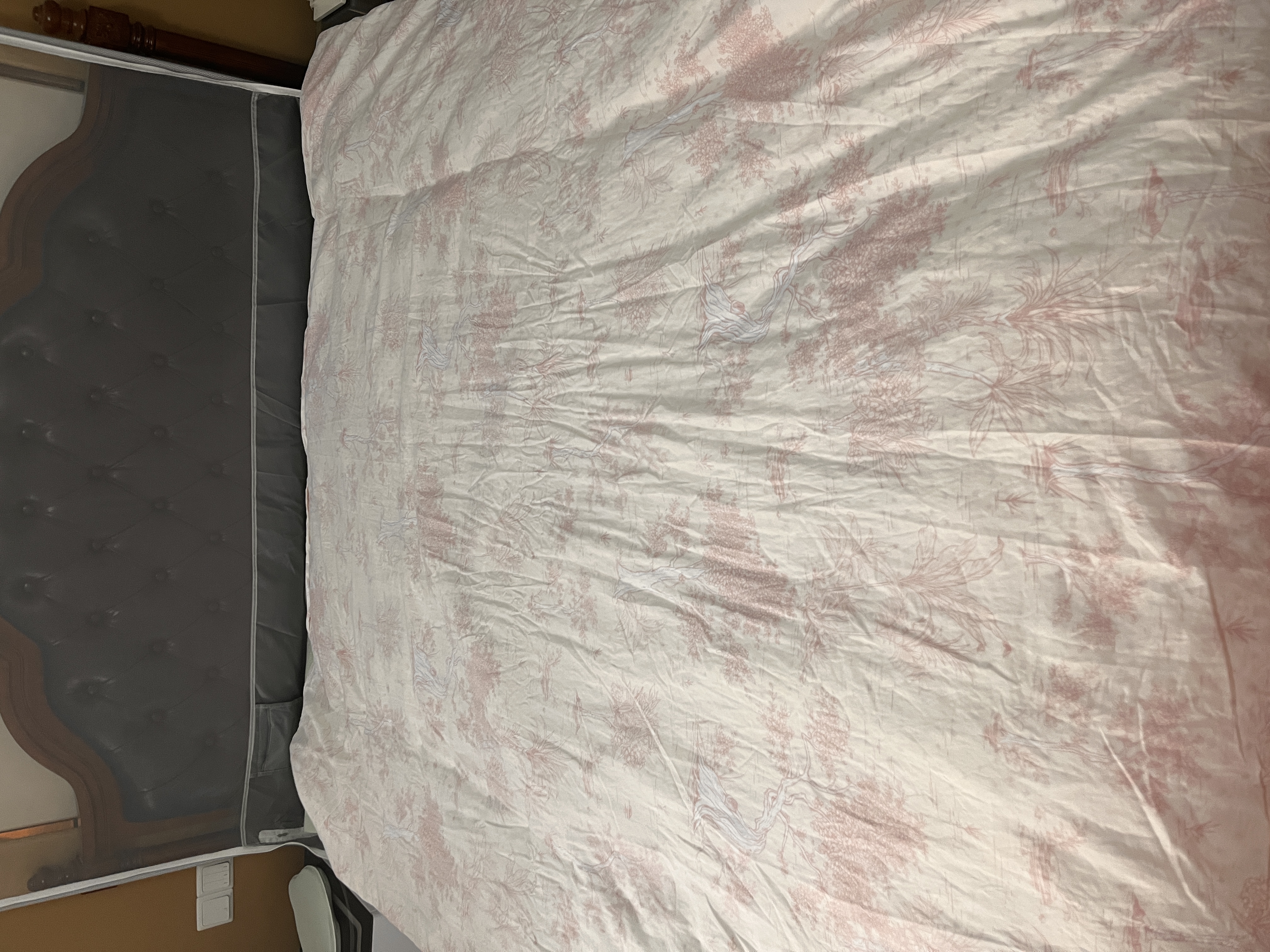 无印良品全棉四件套 100%长绒棉双人床上用品被套200*230cm 叶璃粉 实拍图