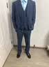 海澜之家西服套装男轻商务经典平驳领套西男秋季 蓝灰格纹14（西服马甲西裤） L 175/92A 48A推荐126~140斤 实拍图