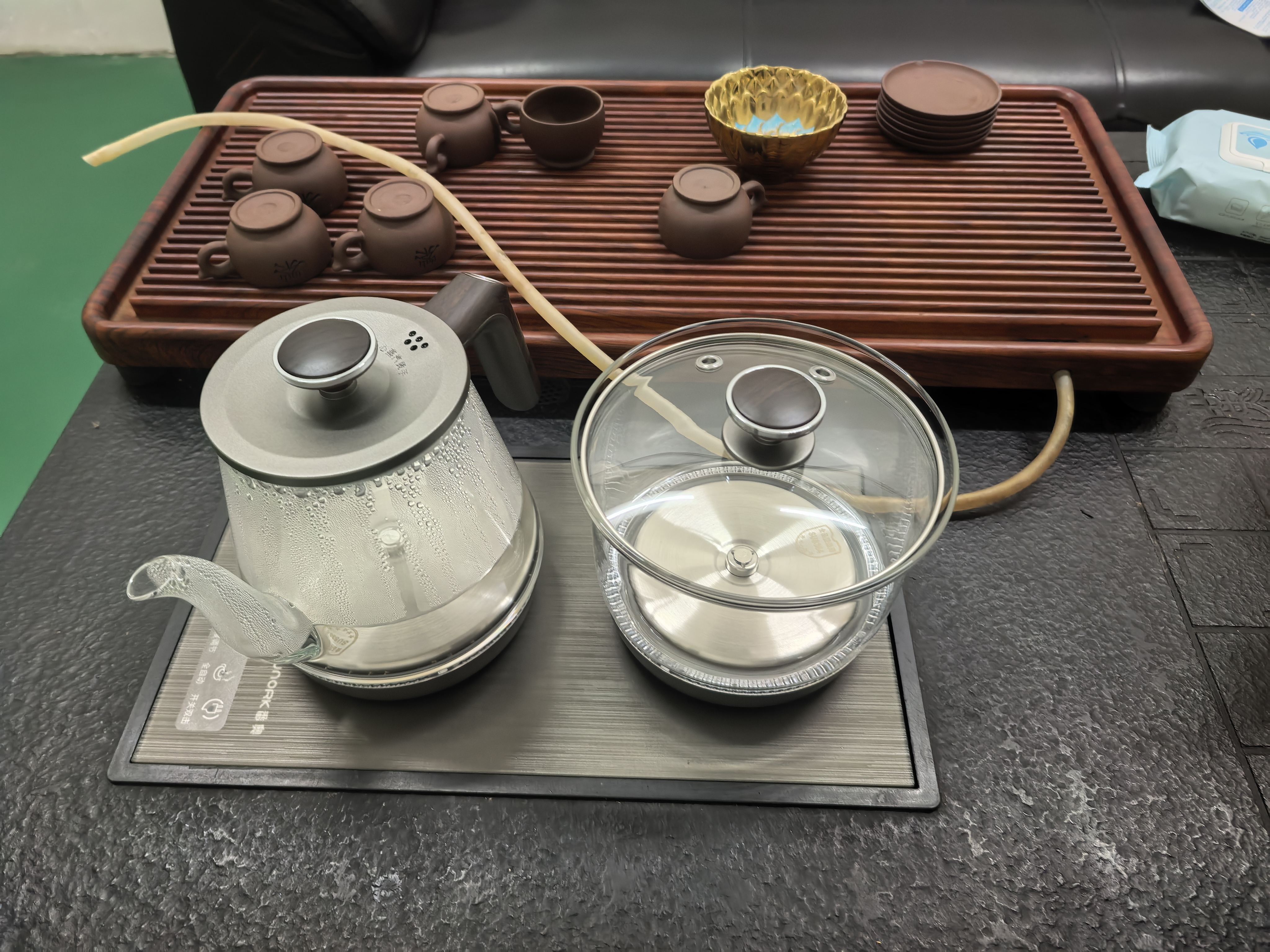 FUNORK全自动上水电热水壶 茶台烧水壶家用办公一体机茶桌茶几嵌入式茶具电茶炉套装 RY-10钛灰色清洁款 实拍图