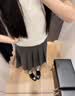 优衣库宽褶中裙女装/半身裙裙子488364 490693 488364/08深灰色 M 实拍图