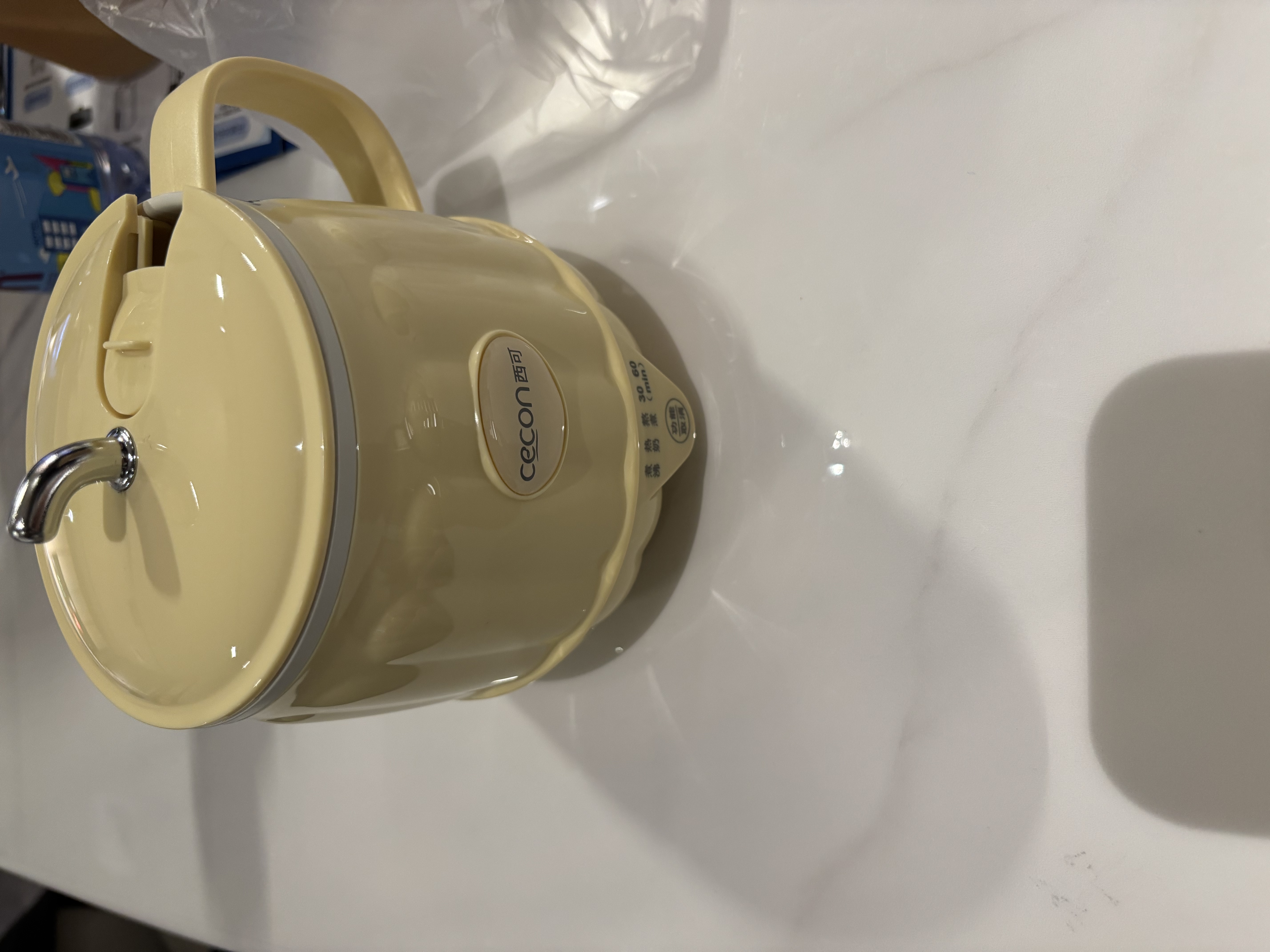 西可热牛奶杯养生壶办公室烧水杯热牛奶神器一人养生杯家用电热奶杯 0.6L 小鹅黄【送勺子】 实拍图