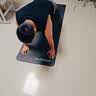 中欧男士健身垫大尺寸瑜伽垫加厚加宽静音专业防滑运动减震跳操隔音垫 黑【185*80cm】含绑带 10mm(厚度) 实拍图