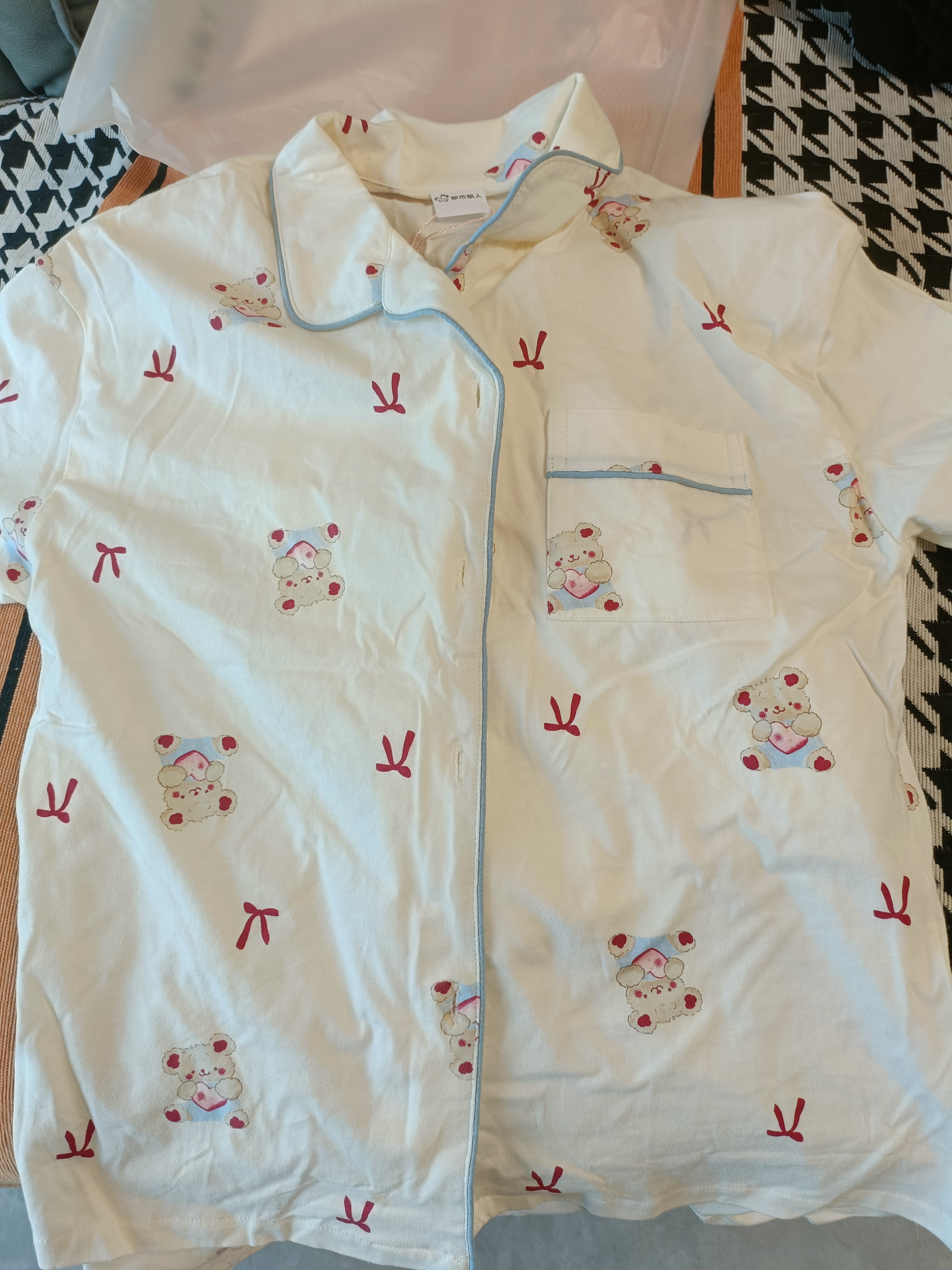 都市丽人【婴儿棉防螨抑菌】100%纯棉女士睡衣女长袖长裤家居服可外穿L 实拍图