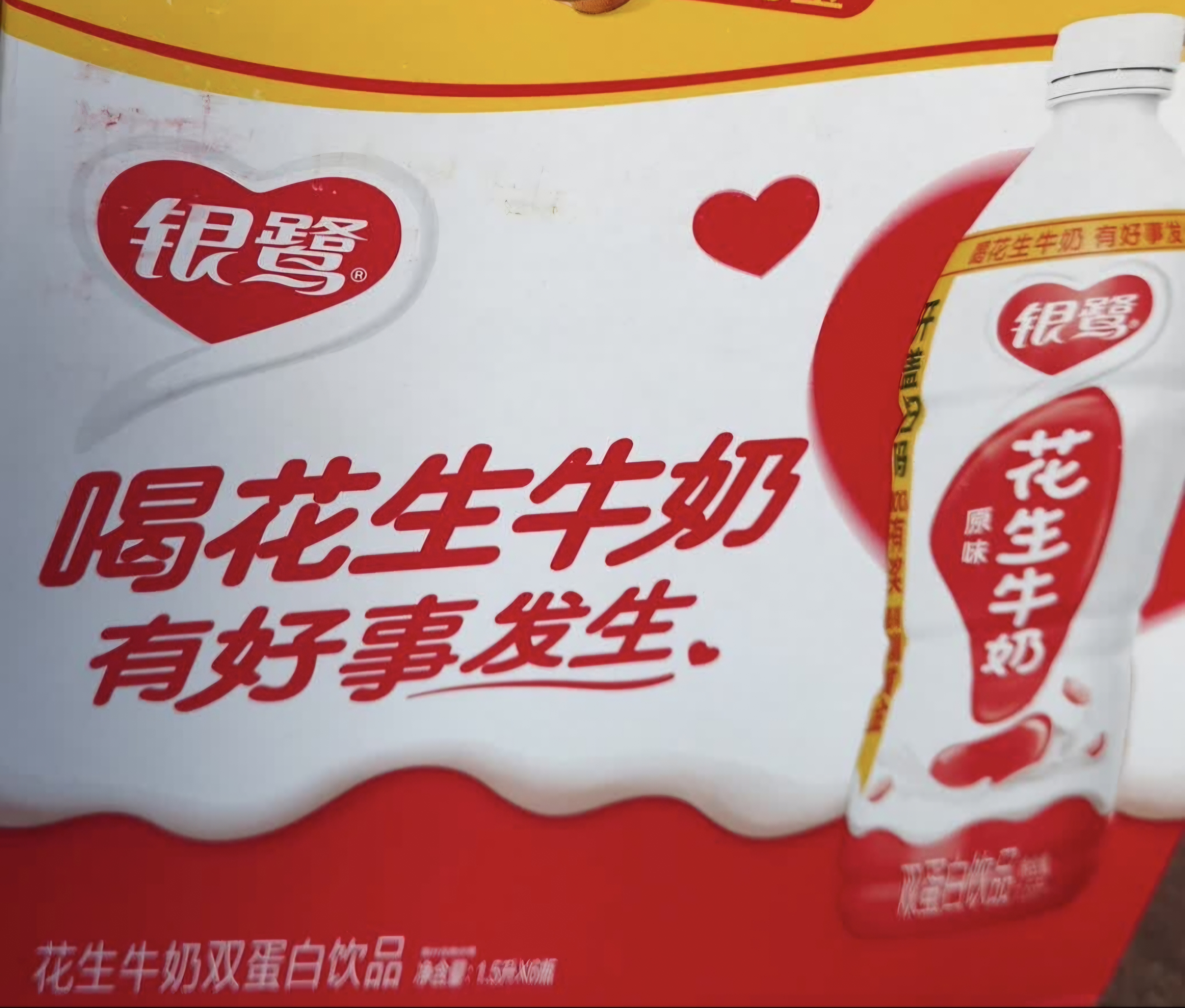 银鹭【任嘉伦推荐】花生牛奶复合蛋白饮料450ml*15瓶 整箱 实拍图