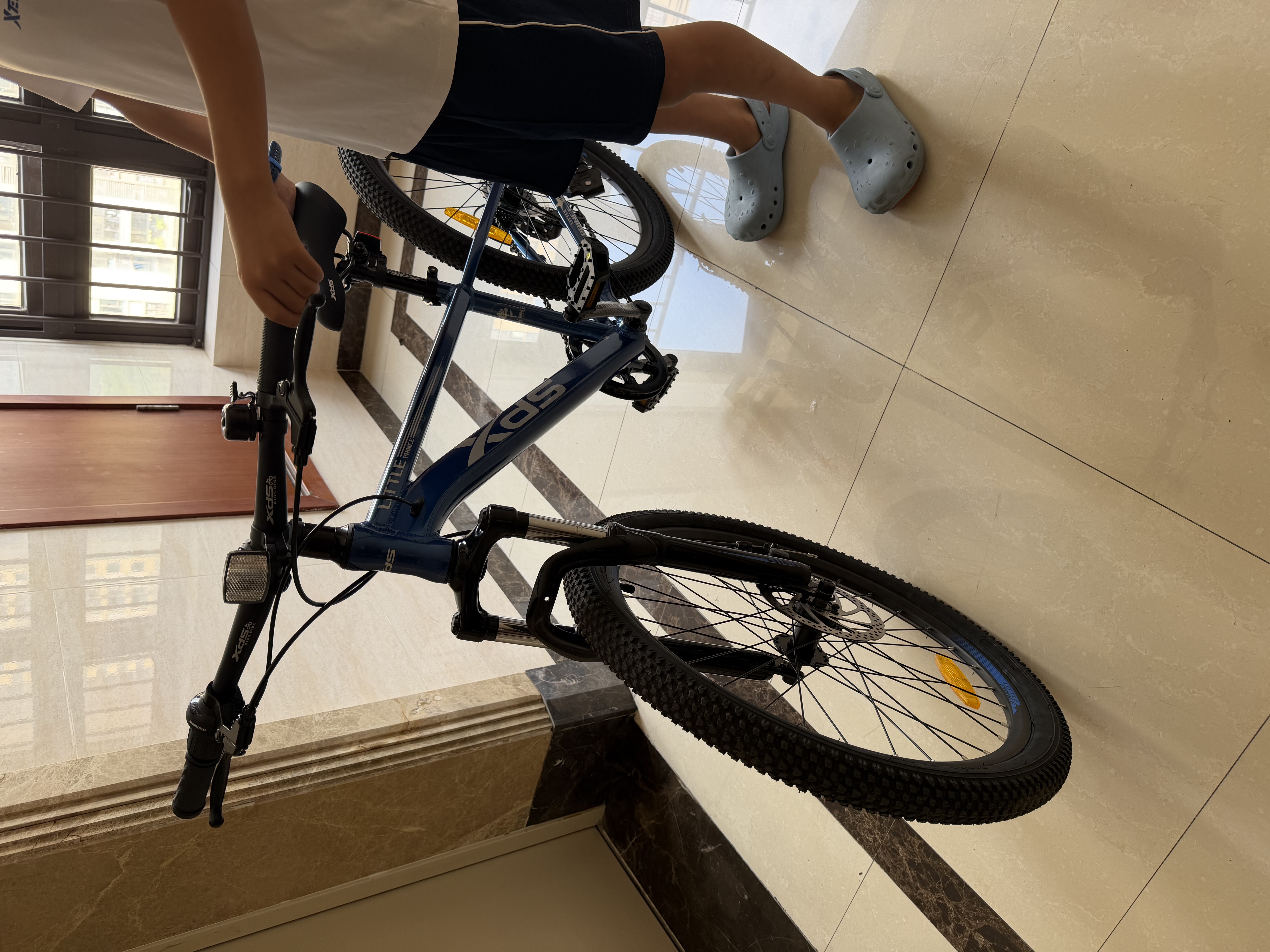 喜德盛（xds）儿童自行车小王子变速车7速青少年学生通勤运动骑行单车蓝银色 实拍图
