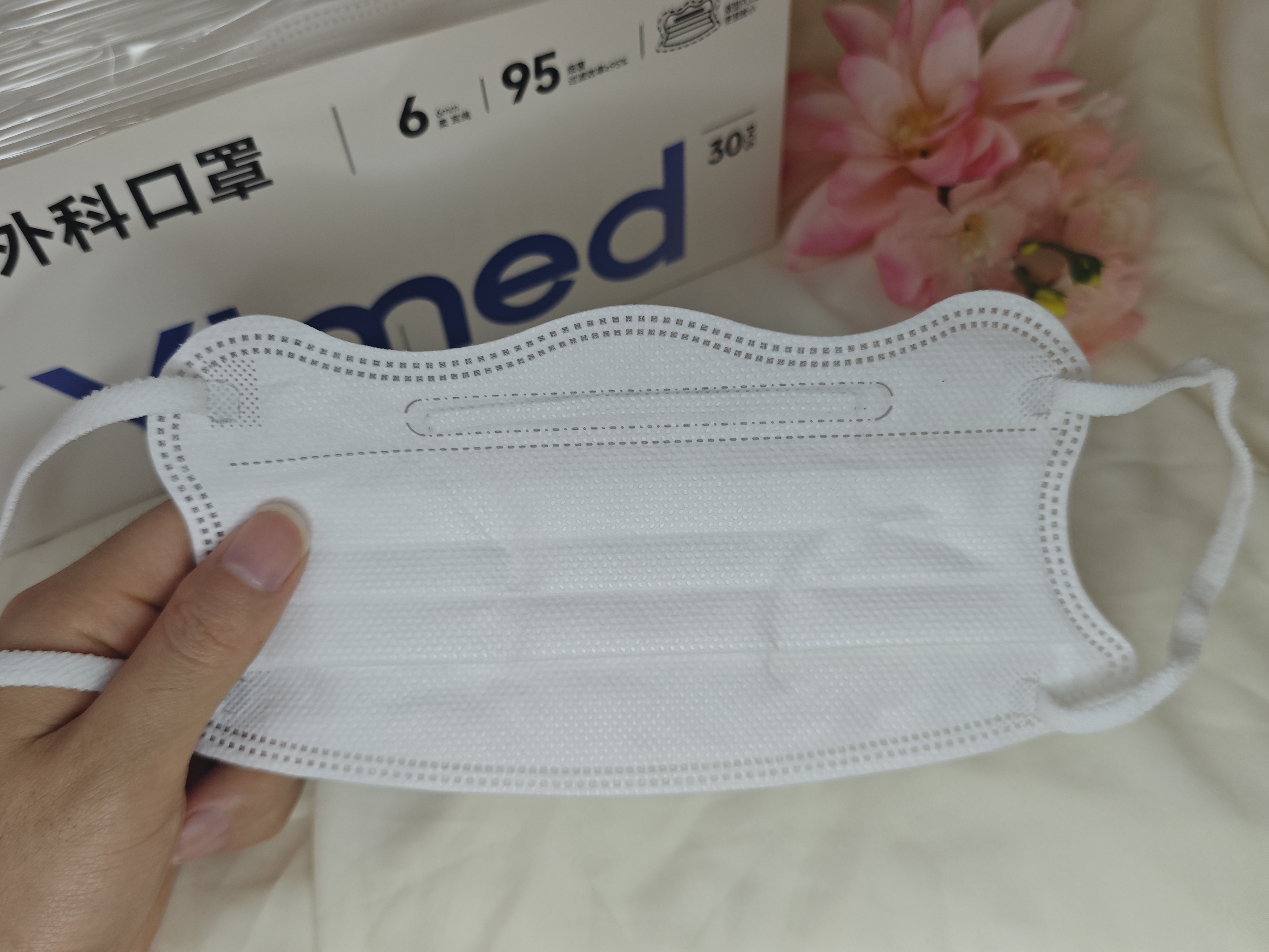 医麦德医用外科口罩蝶形高颜值一次性独立包装加大号大脸不勒透气成人 实拍图