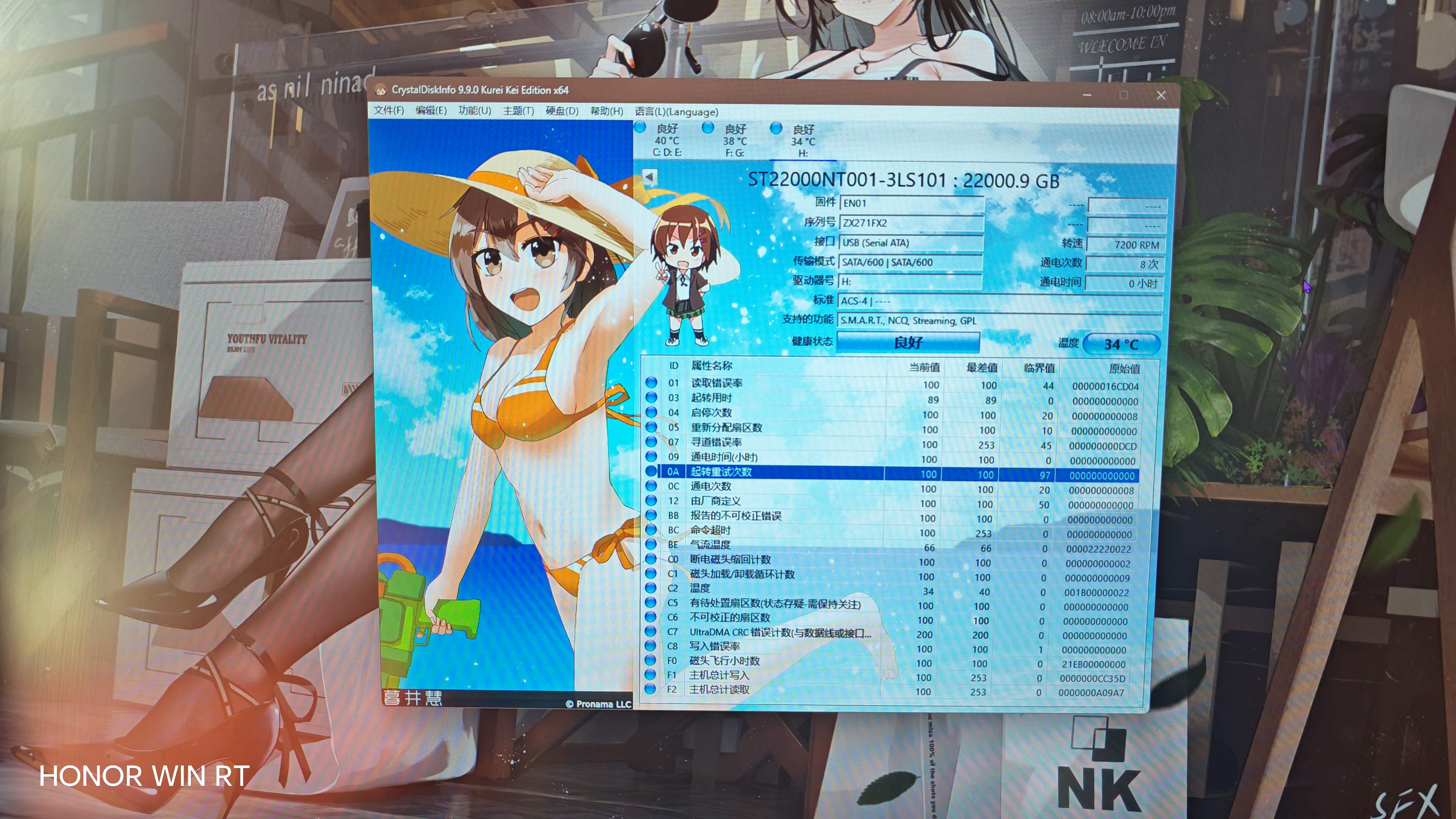 希捷（SEAGATE）NAS硬盘 22TB 私有云 512MB CMR垂直 静音低耗 机械硬盘 希捷酷狼Pro 数据恢复服务 ST22000NT001 实拍图