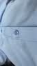 梦特娇蓝色衬衫男长袖工作服商务工装短袖职业装正装韩版休闲白衬衣男装 长袖/蓝色平纹 3XL 实拍图
