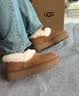 UGG【双11抢先购】秋季女士茸茸毛鞋领厚底休闲懒人毛毛鞋 1166733 CHE | 栗色 38 鞋款偏小，建议拍大一码 实拍图
