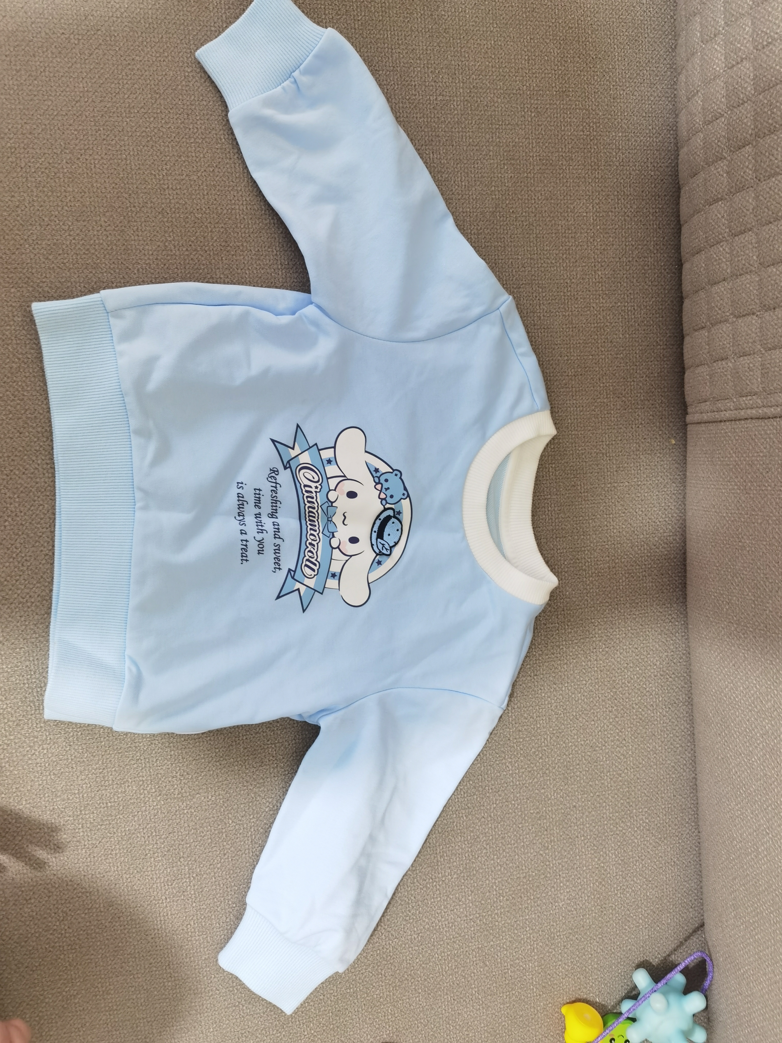 巴拉巴拉童装女童儿童长袖卫衣秋款上衣三丽鸥IP洋气休闲时尚潮甜美 粉蓝80025 90 实拍图
