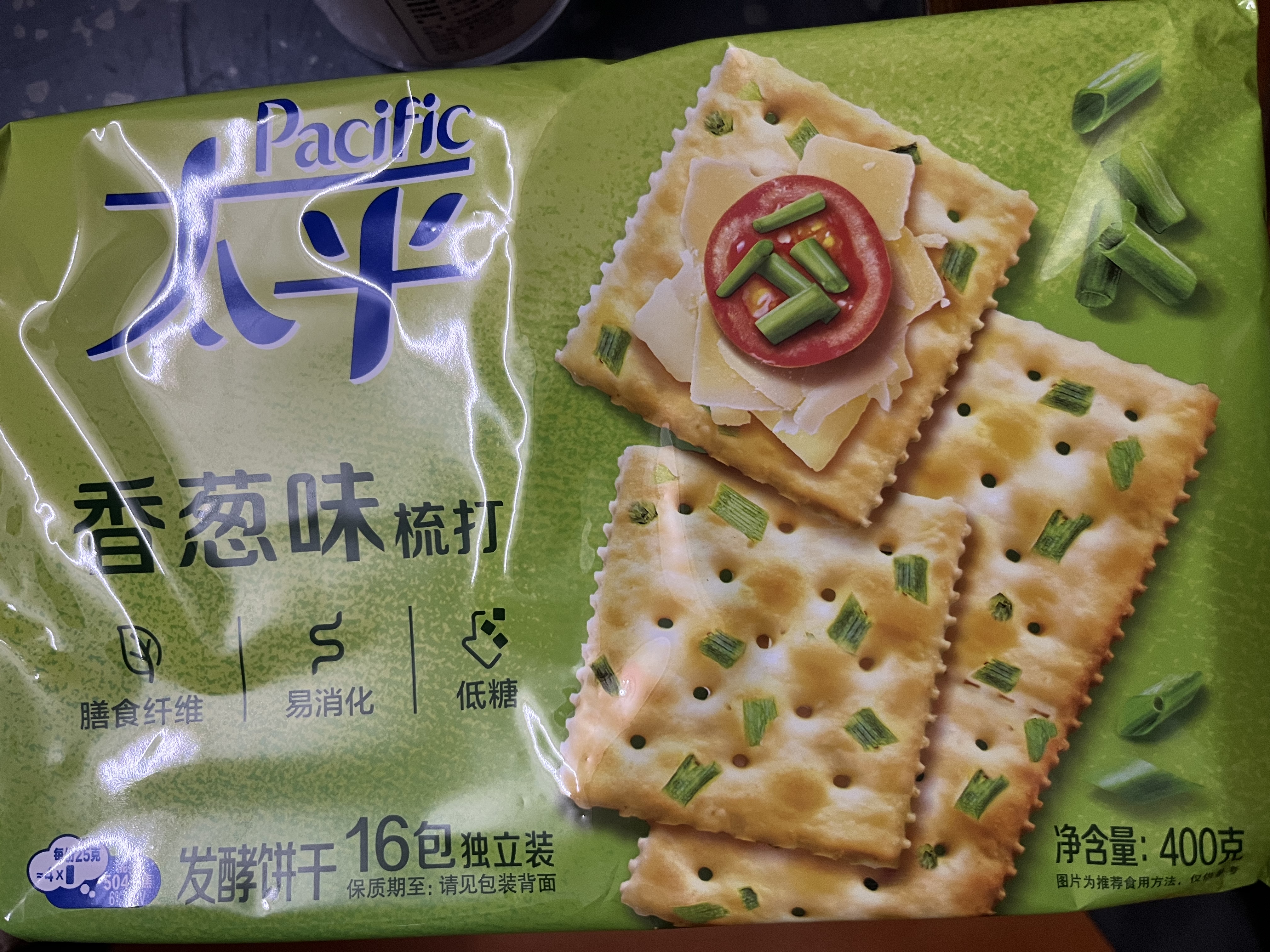 太平苏打饼干营养美味香葱味400g易消化含膳食纤维休闲零食早餐下午茶 实拍图