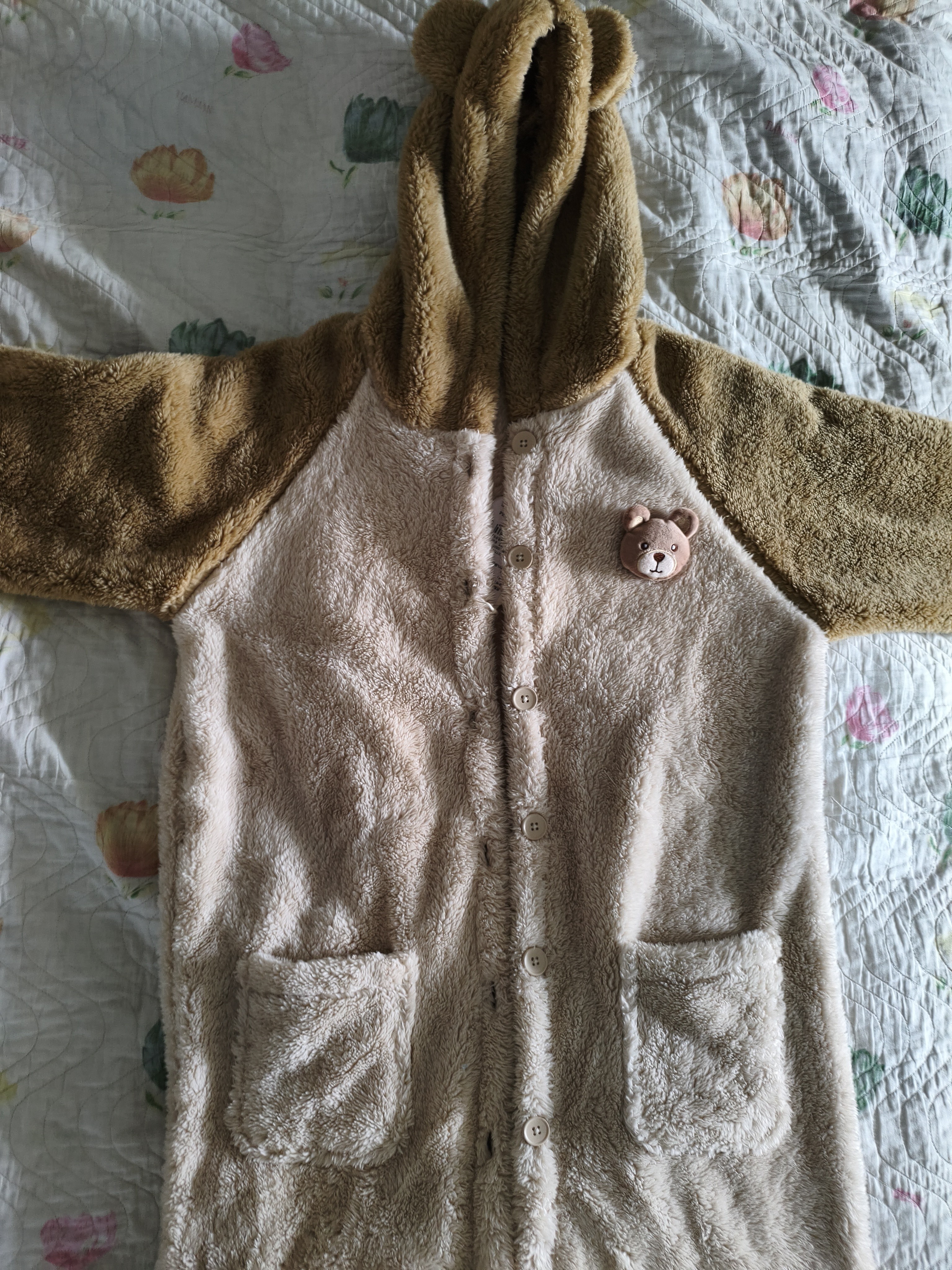 红豆居家（Hodohome）儿童睡衣男童冬季法兰绒保暖家居服男孩加绒加厚睡袍浴袍701黄165 实拍图