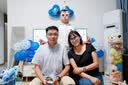 宫薰生日装饰场景男孩气球男童投屏电视派对周岁快乐背景墙布置宝蓝色 实拍图