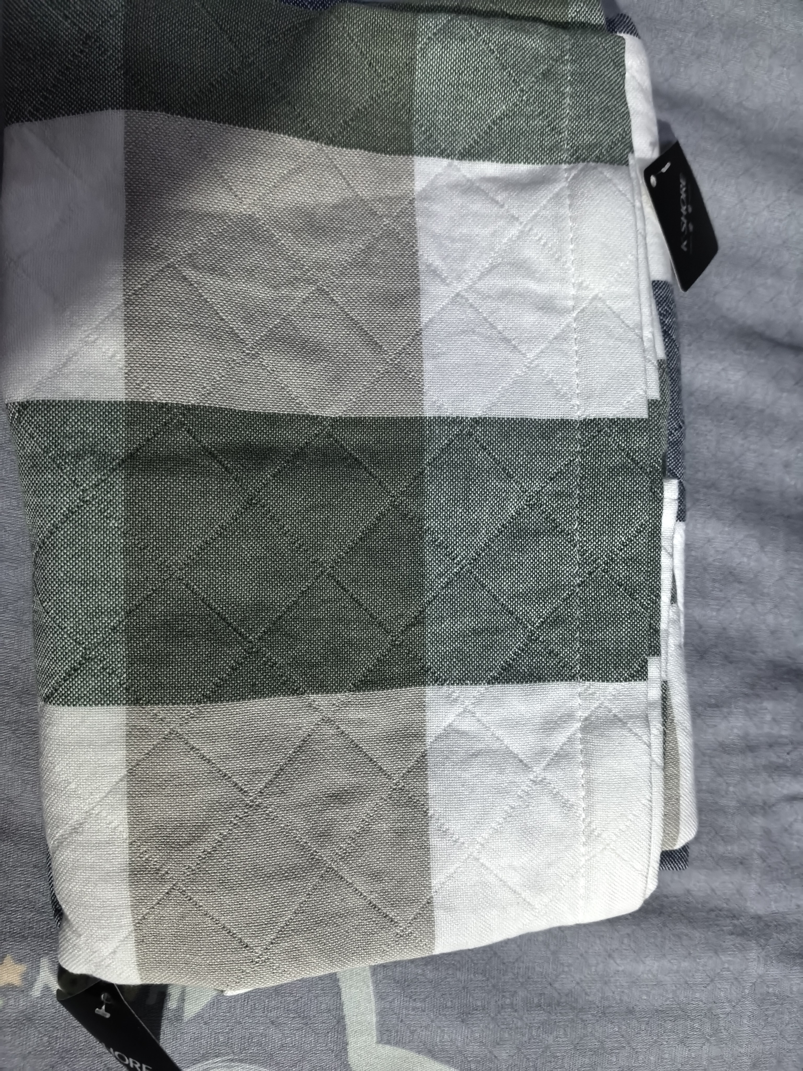 金号纯棉枕巾 3A抗菌三层枕头巾双人透气吸汗对枕蓝绿2条装52*78cm 实拍图