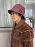 俞兆林中老年女士帽妈妈盆帽春秋防风遮阳四季可用渔夫帽 玫红色 实拍图