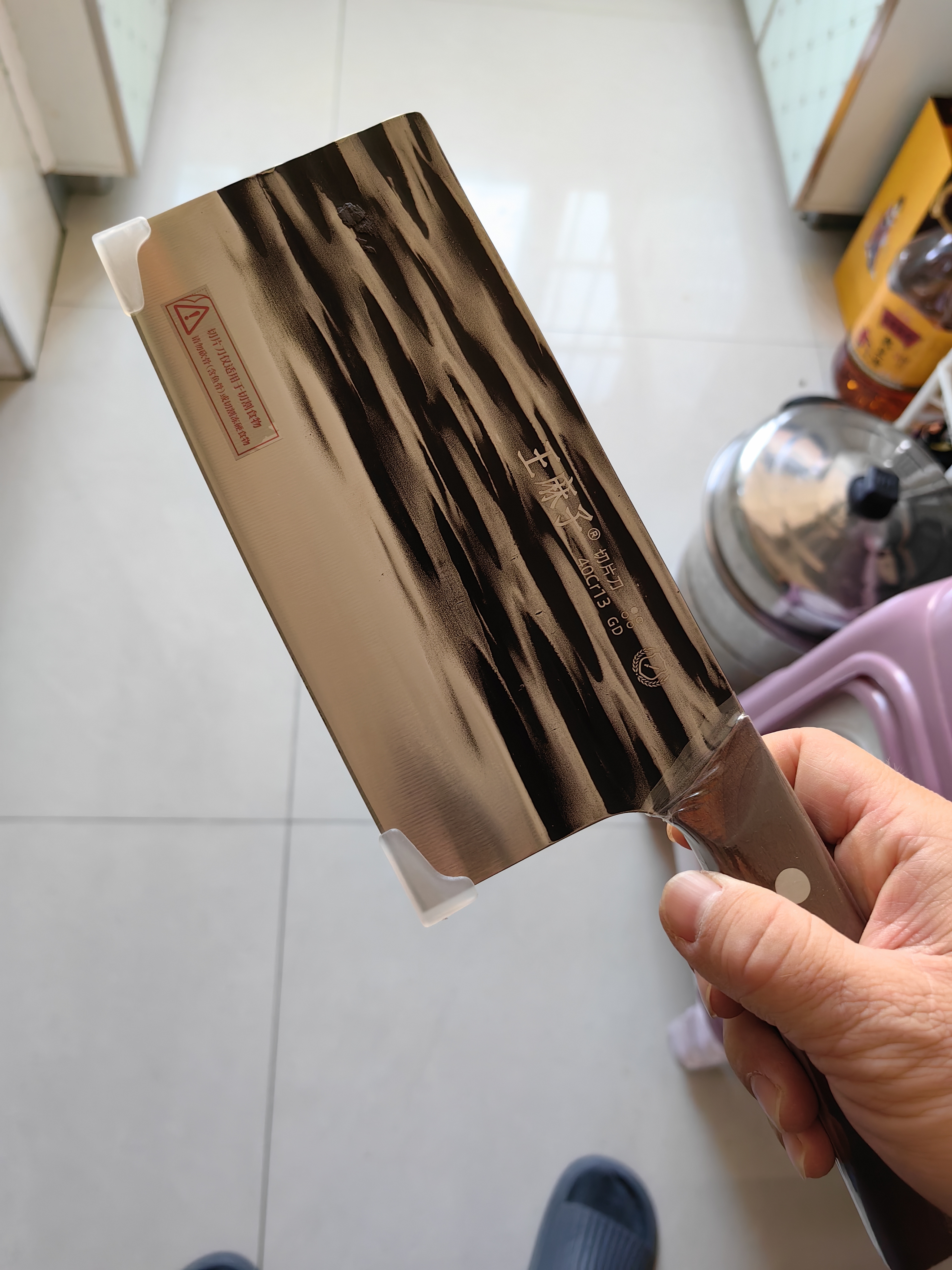 王麻子菜刀厨房专用 家用切肉切片刀厨师不锈钢刀具 手工古法锻打切菜刀 实拍图