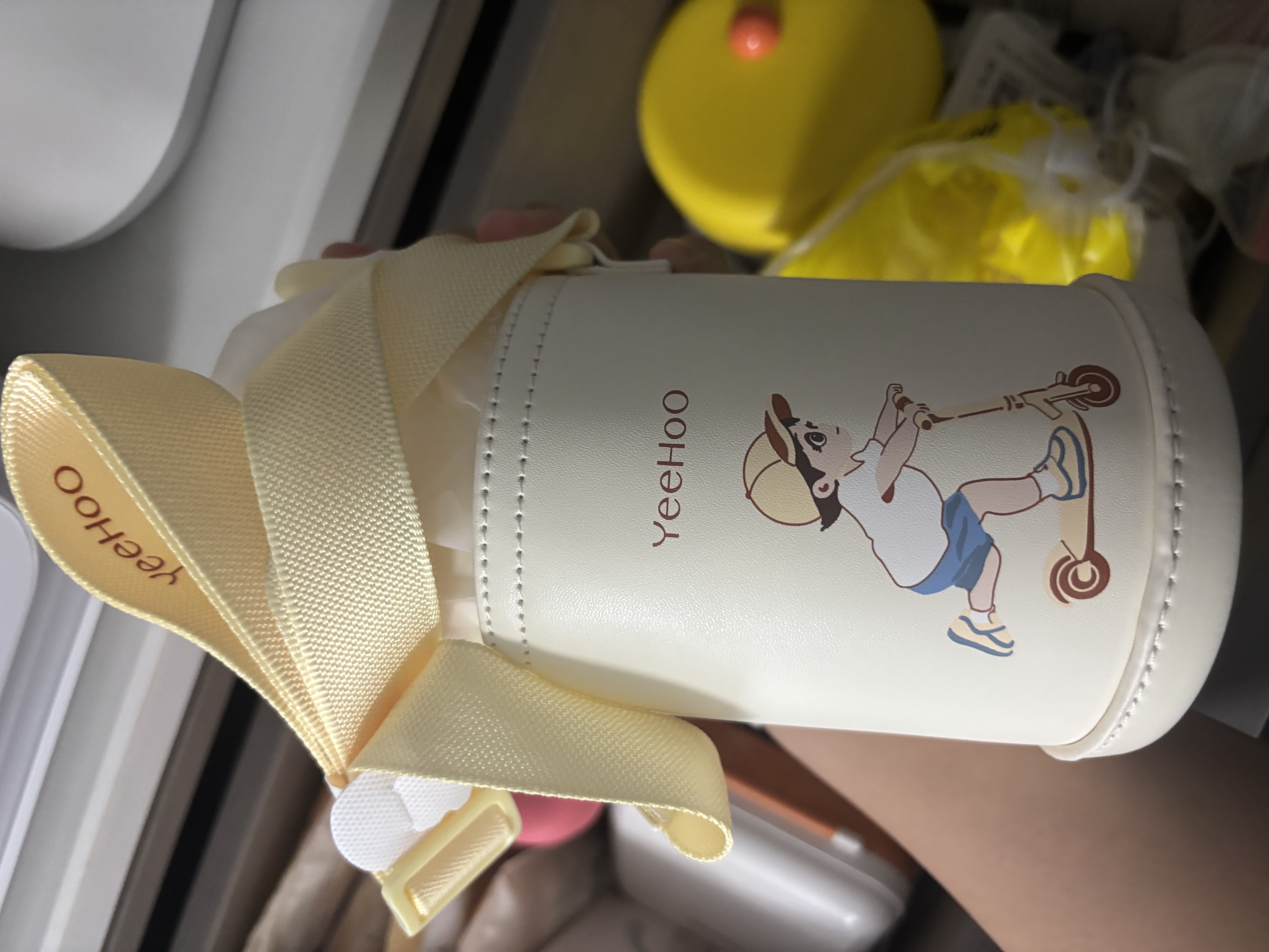 英氏（YEEHOO）儿童保温杯宝宝水杯婴幼儿园吸管学饮杯学背带壶保温杯-骑趣 实拍图