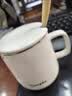 传旗 陶瓷马克杯 带勺盖咖啡牛奶早餐杯办公水杯男女茶杯 描金白400ml 实拍图