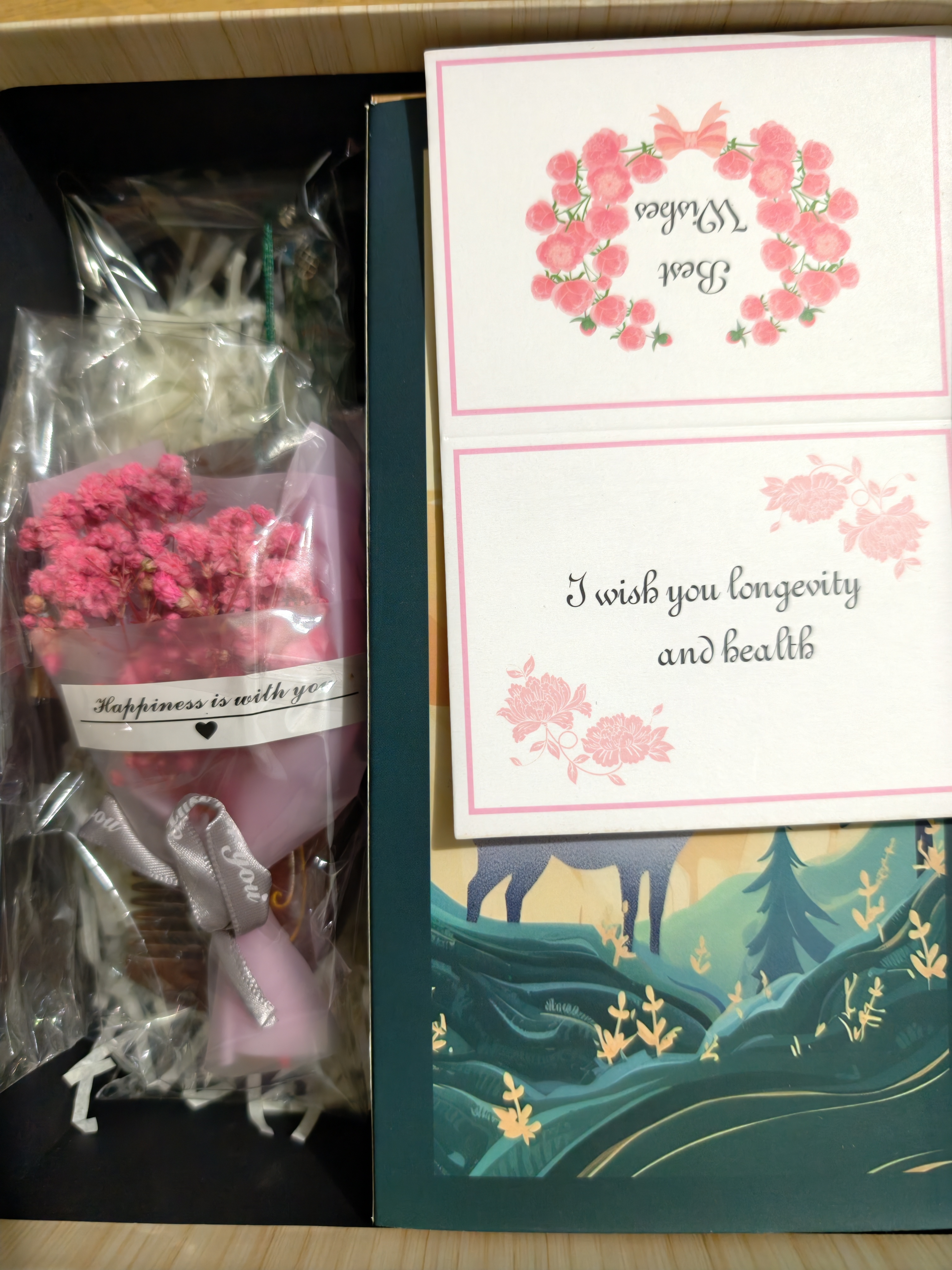 盈盼丝巾围巾披肩伴手礼礼物生日礼物送女生老婆妈妈长辈老师员工 【款式1】青荷丝巾+金丝檀木梳+鎏金礼盒 22.5*22.5*7CM 实拍图
