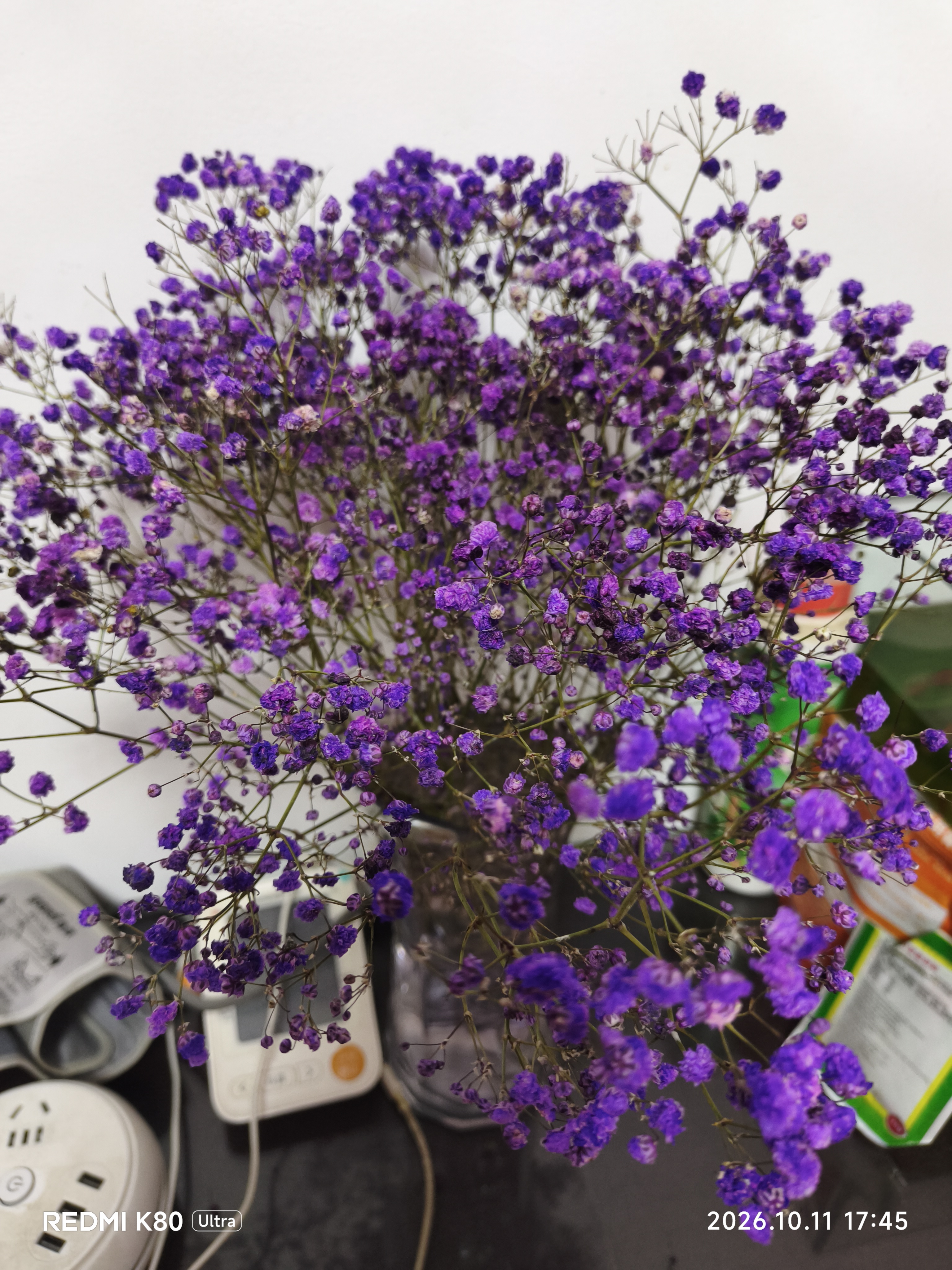 爱满（AIMAN） 鲜花真花天然满天星花束真花客厅家居装饰店面摆设小清新风花束 紫色满天星 含报纸+丝带 实拍图