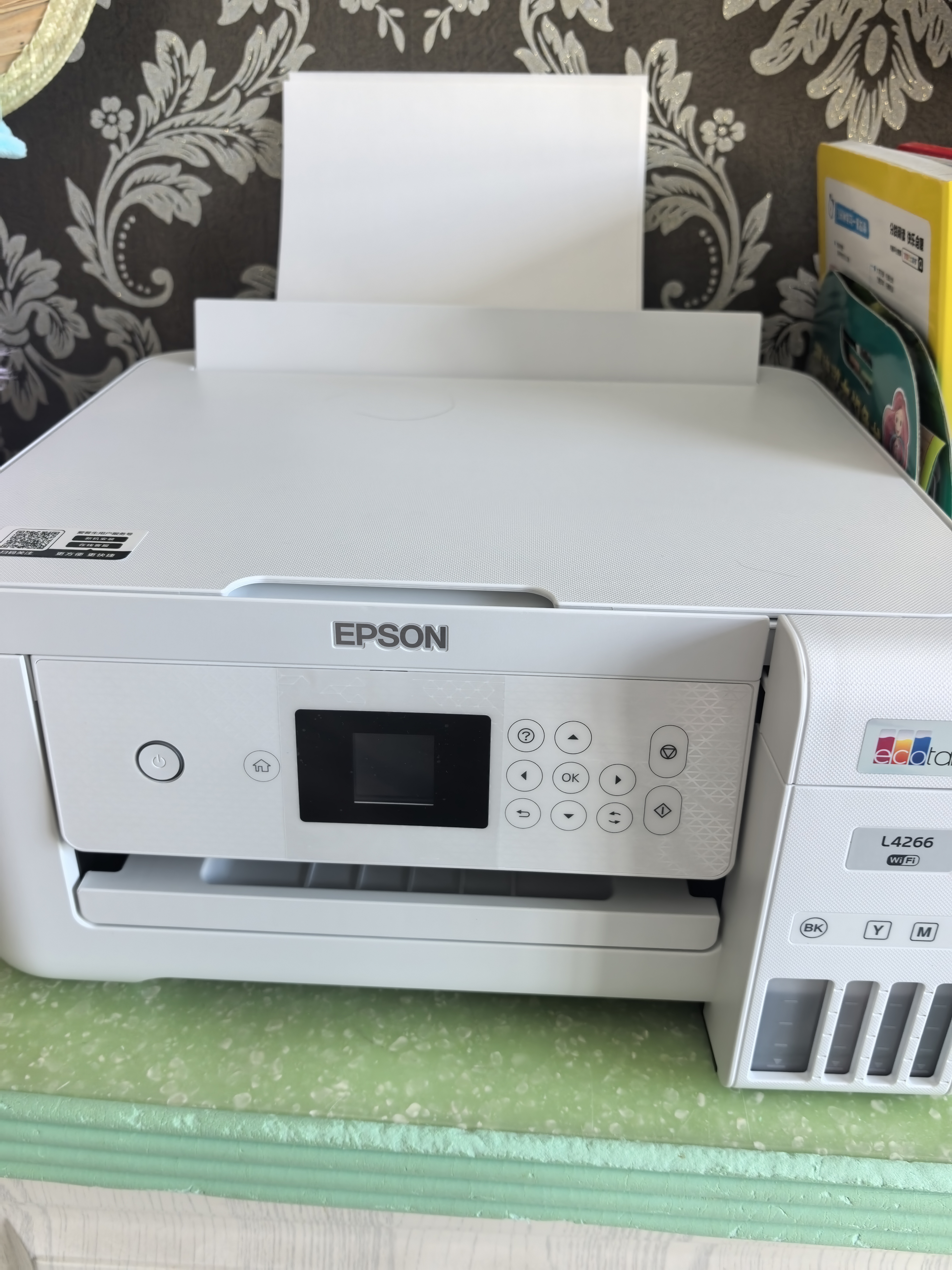 爱普生（EPSON）L4266 L4268家用打印机L4356 L4358自动双面打印 喷仓式复印扫描无线 A4小型彩色照片 AI手机作业 【经典款】L4266 白色（复印扫描、双面打印） 官方标配 实拍图