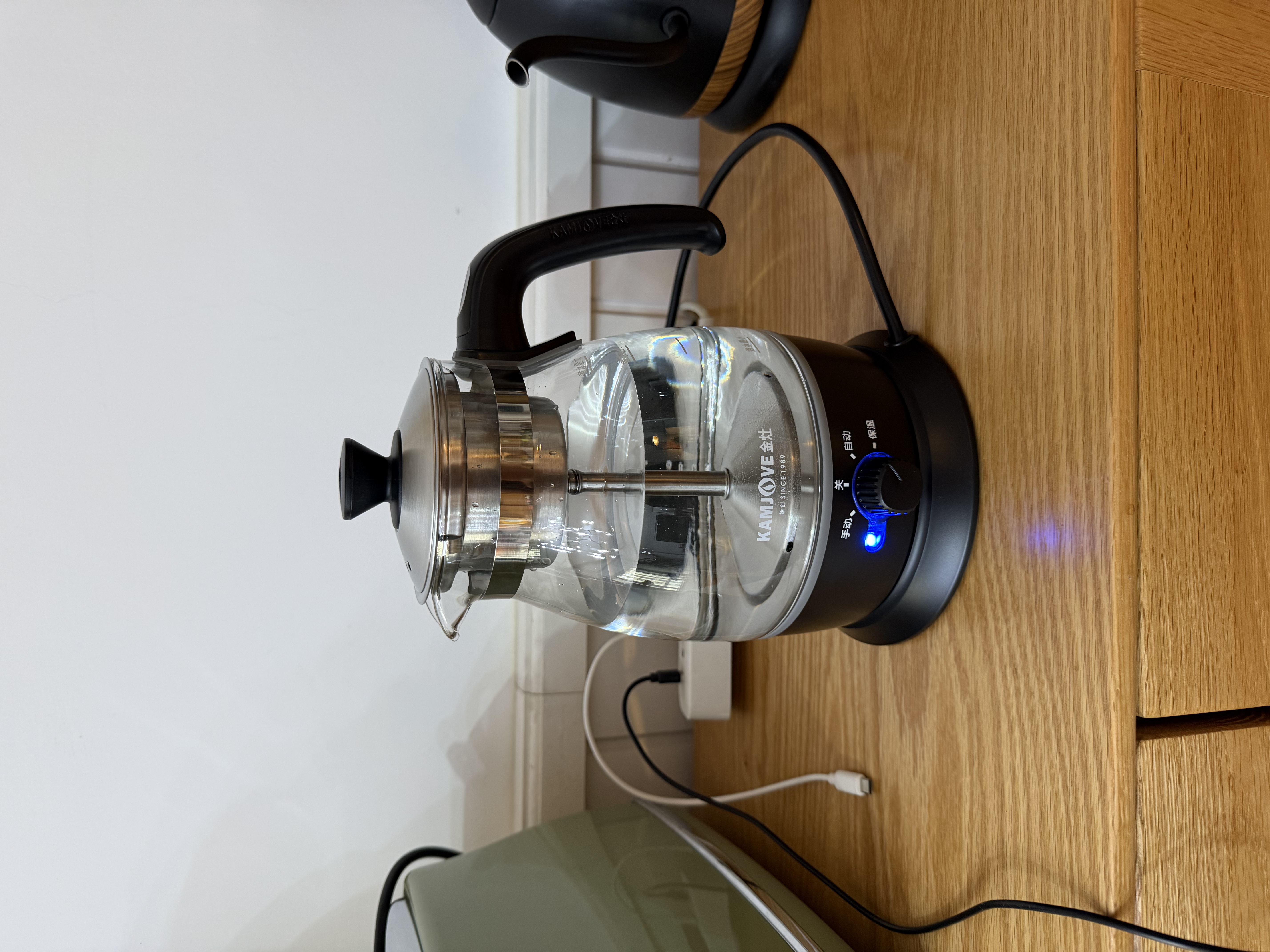 金灶（KAMJOVE） 养生壶煮茶器喷淋式煮茶炉白茶壶黑茶壶办公室家用蒸汽煮茶壶1L 黑色 1L 实拍图
