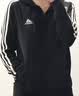adidas休闲舒适三条纹立领夹克外套卫衣男装秋季阿迪达斯轻运动 黑色/白（推荐选大一码）   M 实拍图