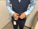 海澜之家西服套装男轻商务经典平驳领套西男秋季 蓝灰格纹14（西服马甲西裤） L 175/92A 48A推荐126~140斤 实拍图