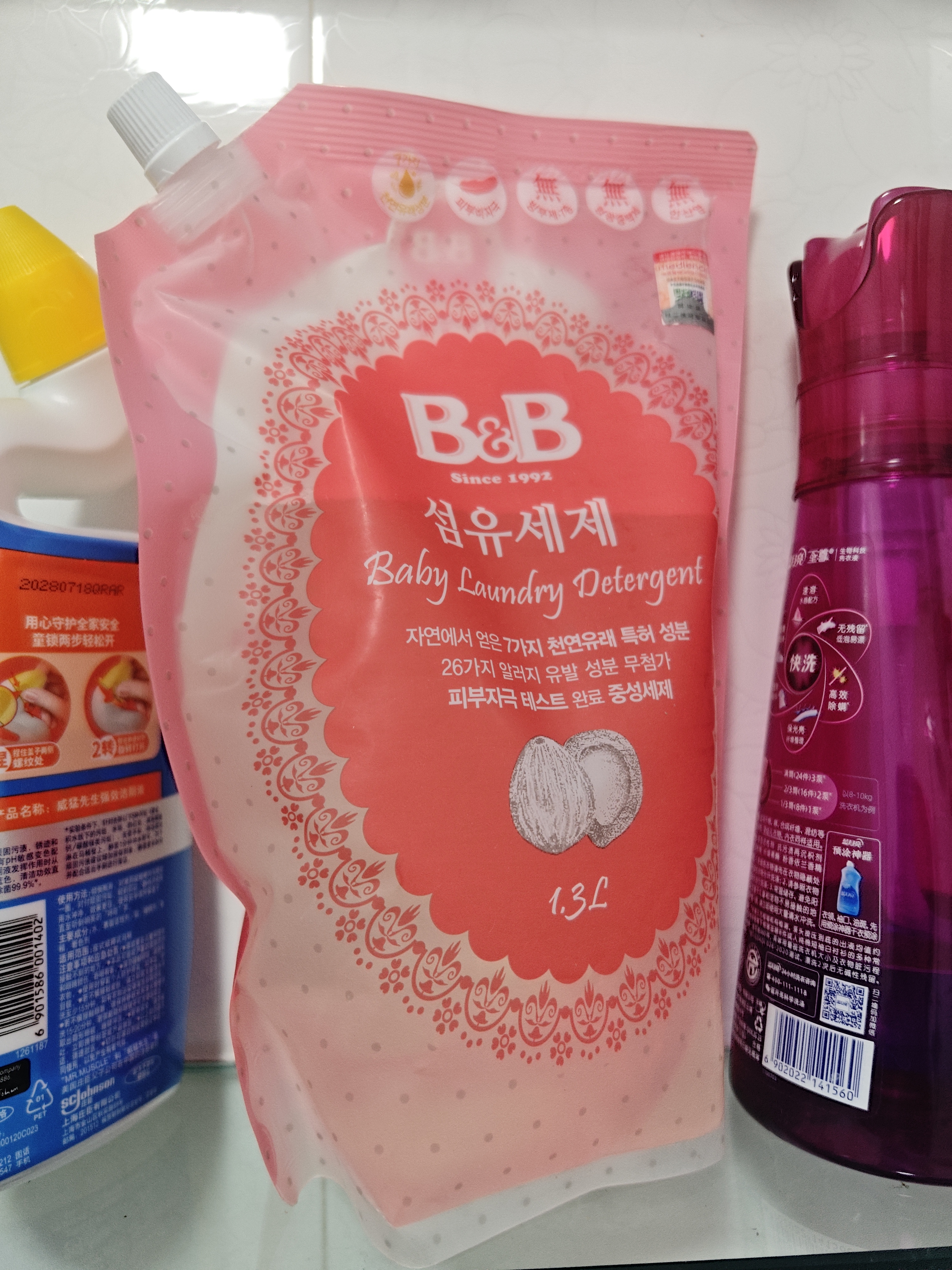 保宁（B&B）进口婴儿洗衣液宝宝专用内衣物清洁洗衣液温和植萃【2.6斤袋装】 实拍图