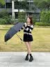 天堂伞 全自动雨伞三折 10骨加固一键开收易甩干简约商务自动伞 乌木黑 实拍图
