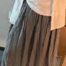 MUJI女式 强捻抽褶裙 长半身裙女款裙子女装纯棉 26年夏季BE1ZZA6S 黑色格纹 S （155/62A） 实拍图
