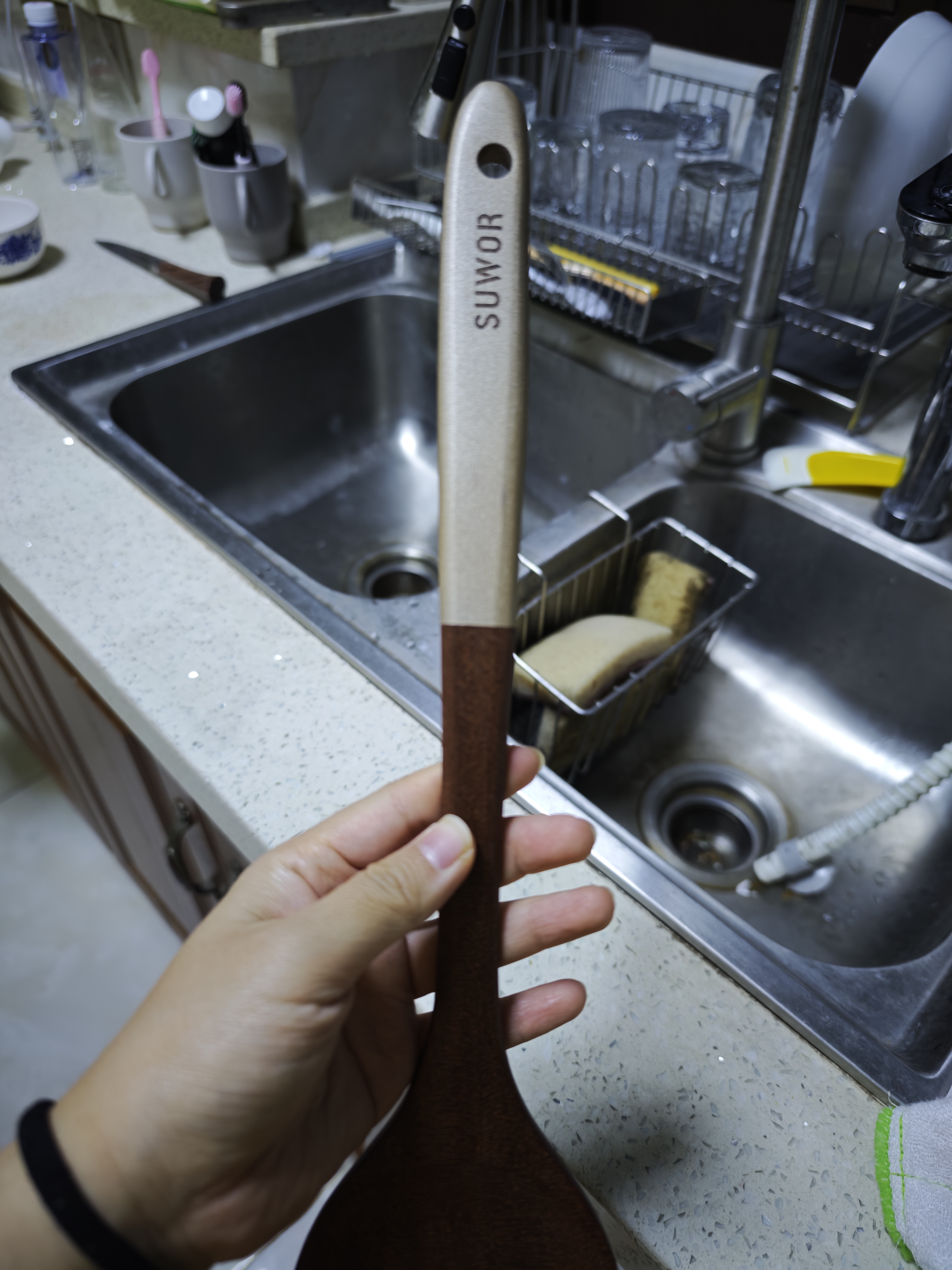 述屋说锅铲乌檀木铲 炒菜铲不粘锅专用木锅铲子炒菜家用厨具耐高温防烫 实拍图