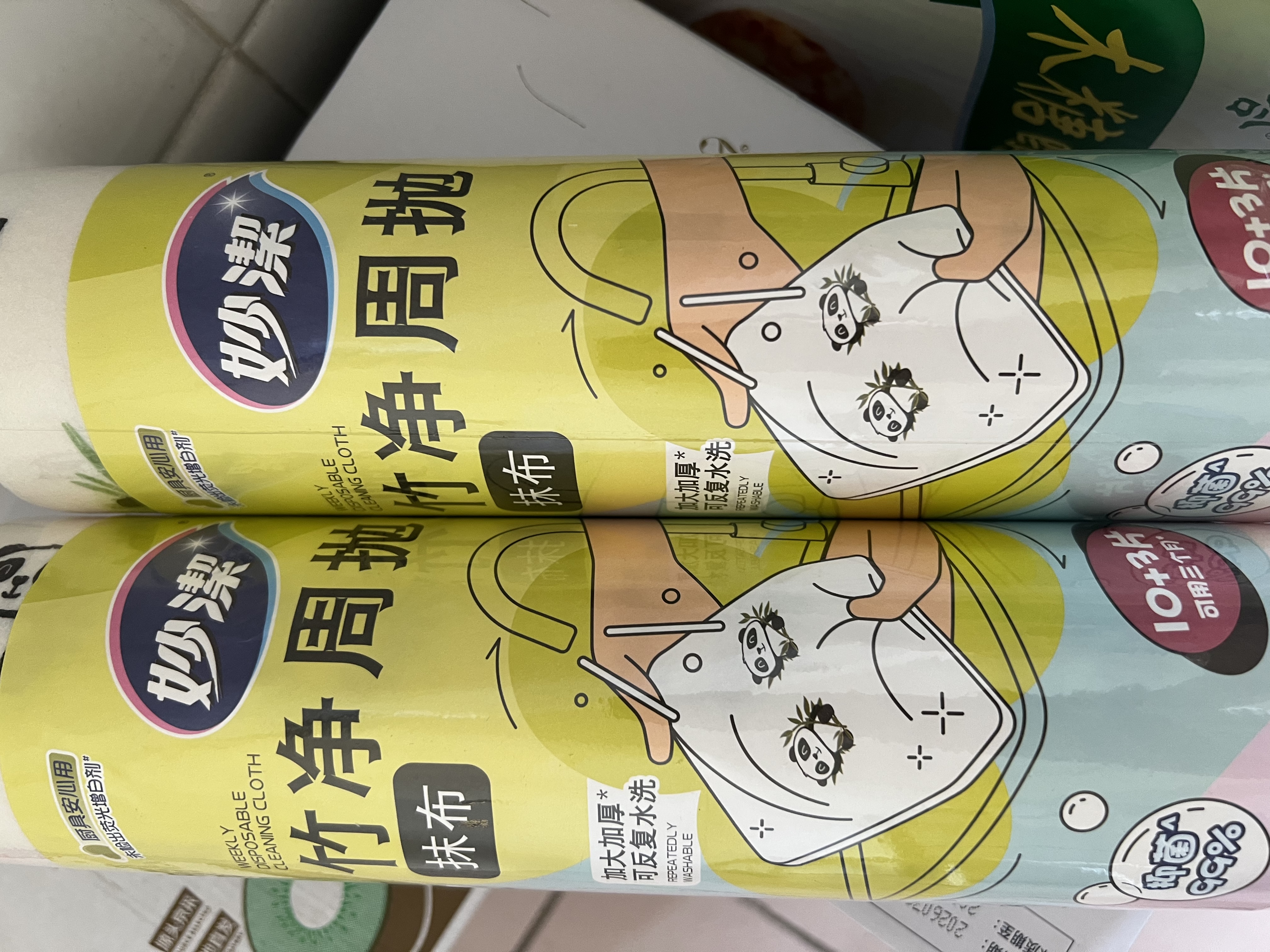 妙洁竹净周抛抹布28*22cm*13片/卷 懒人一次性洗碗厨房用巾不含荧光剂 实拍图