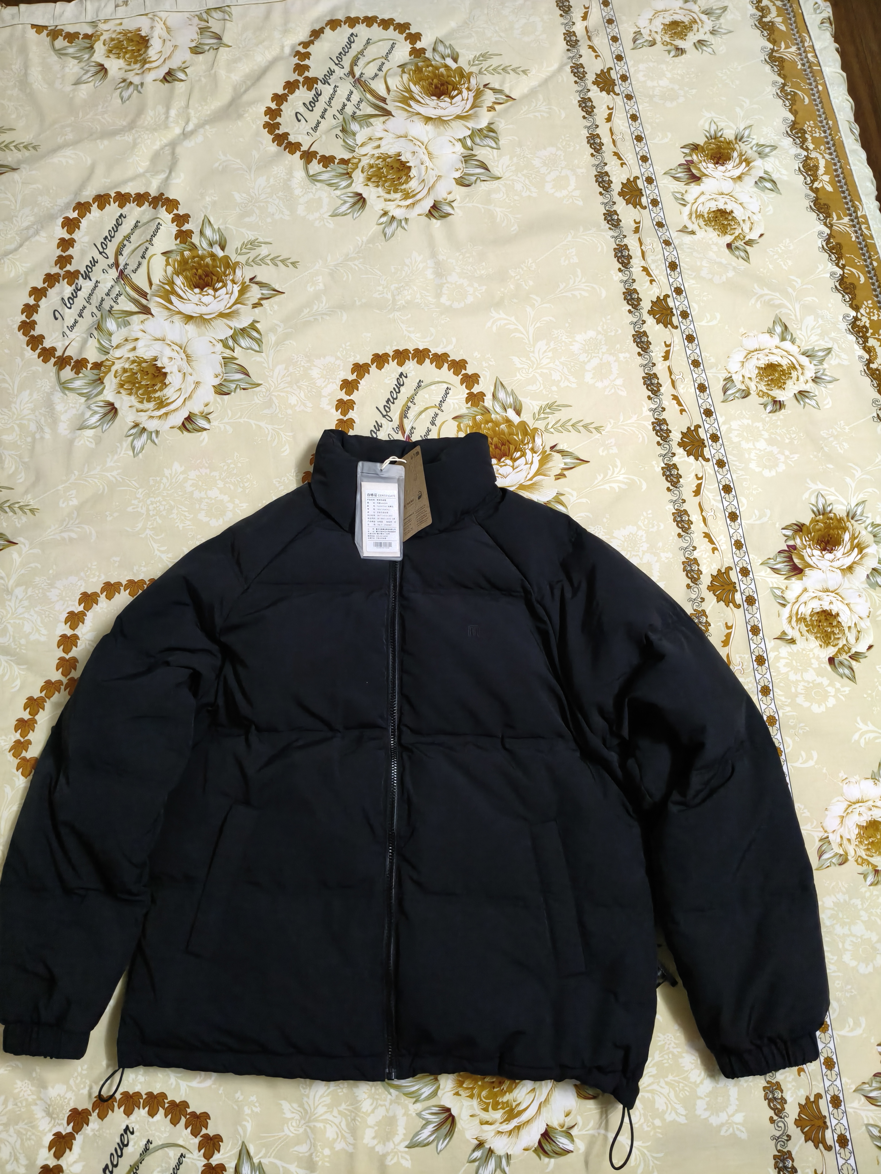 马登工装美式立领90白鸭绒羽绒服户外短款面包服保暖外套男秋冬 纯黑色 【羽绒服男2026新款今年流行爆款/黑色羽绒服】 XL 实拍图