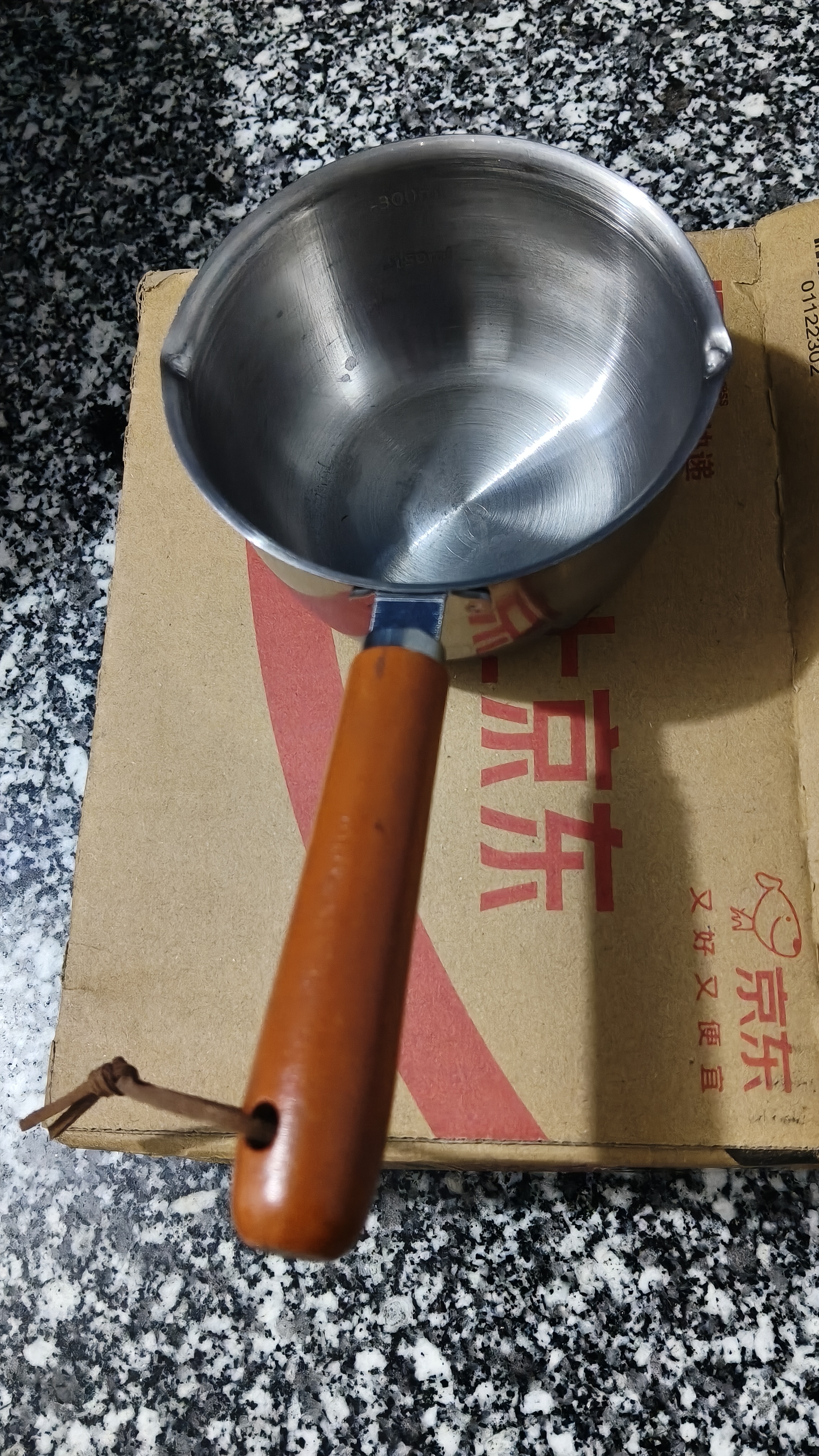 热油小锅泼油锅加厚不锈钢木柄防烫带刻度双倒流口不挂油无涂层 【木柄】爆款300ml 实拍图