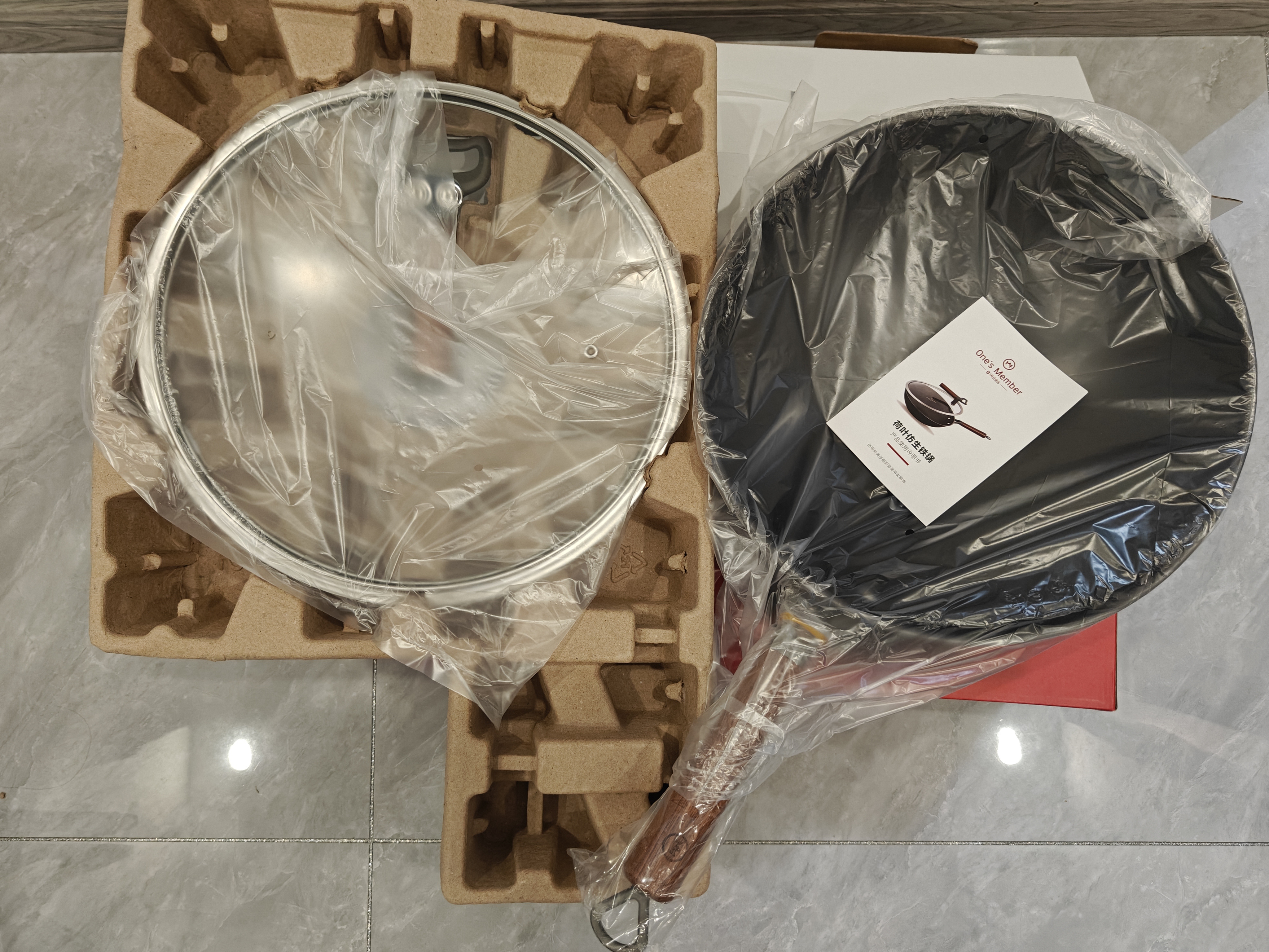 1号会员店荷叶仿生铁炒锅家用32cm物理不粘炒菜锅燃气灶电磁炉通用 实拍图