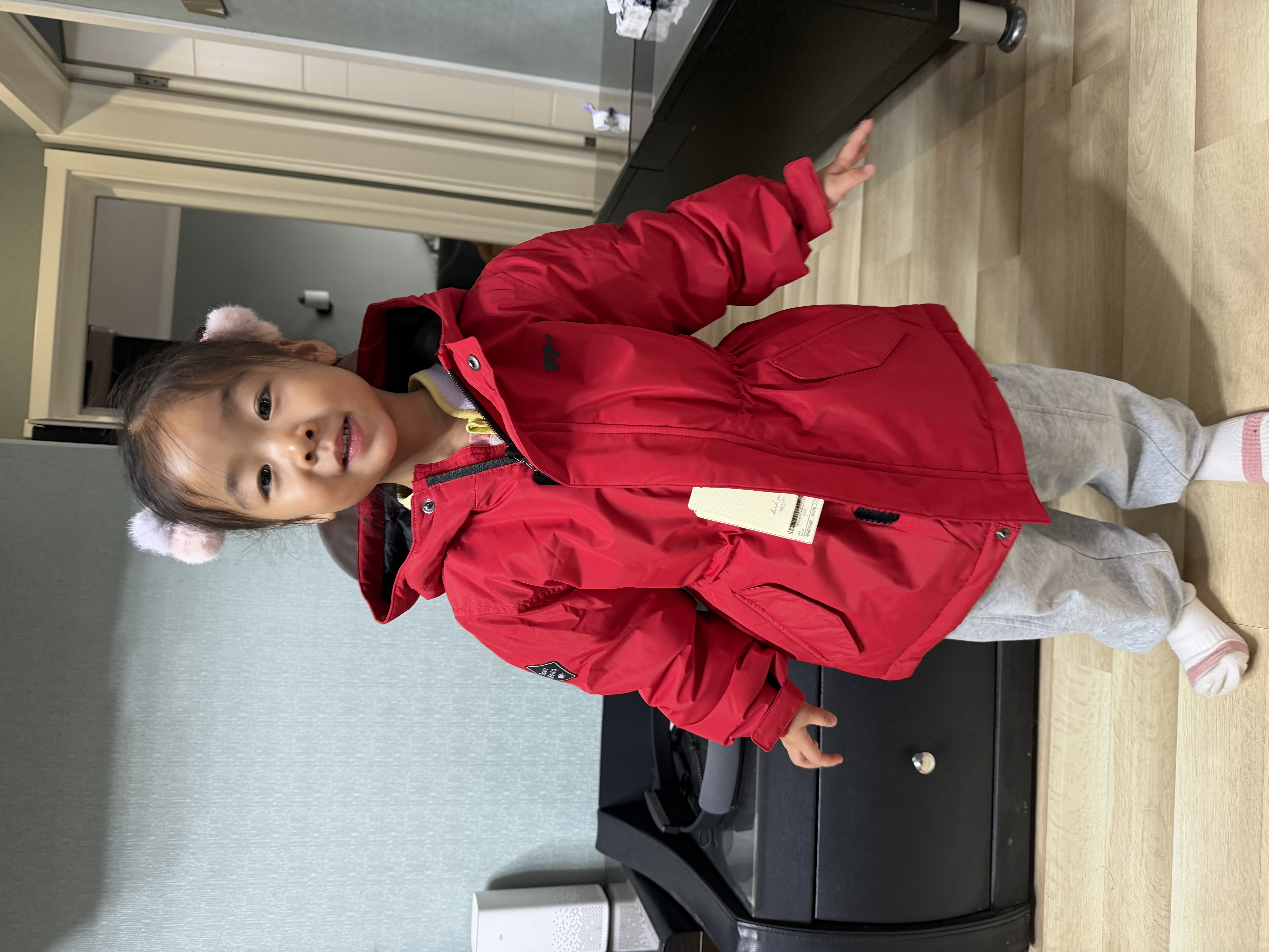 戴维贝拉（DAVE＆BELLA）儿童羽绒服冬装男童女童加厚外套宝宝红色年服童装 实拍图