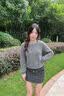 DKNY唐可娜儿针织衫女2026年新款独特撞色早秋穿搭圆领长袖女士毛衣PC 实拍图