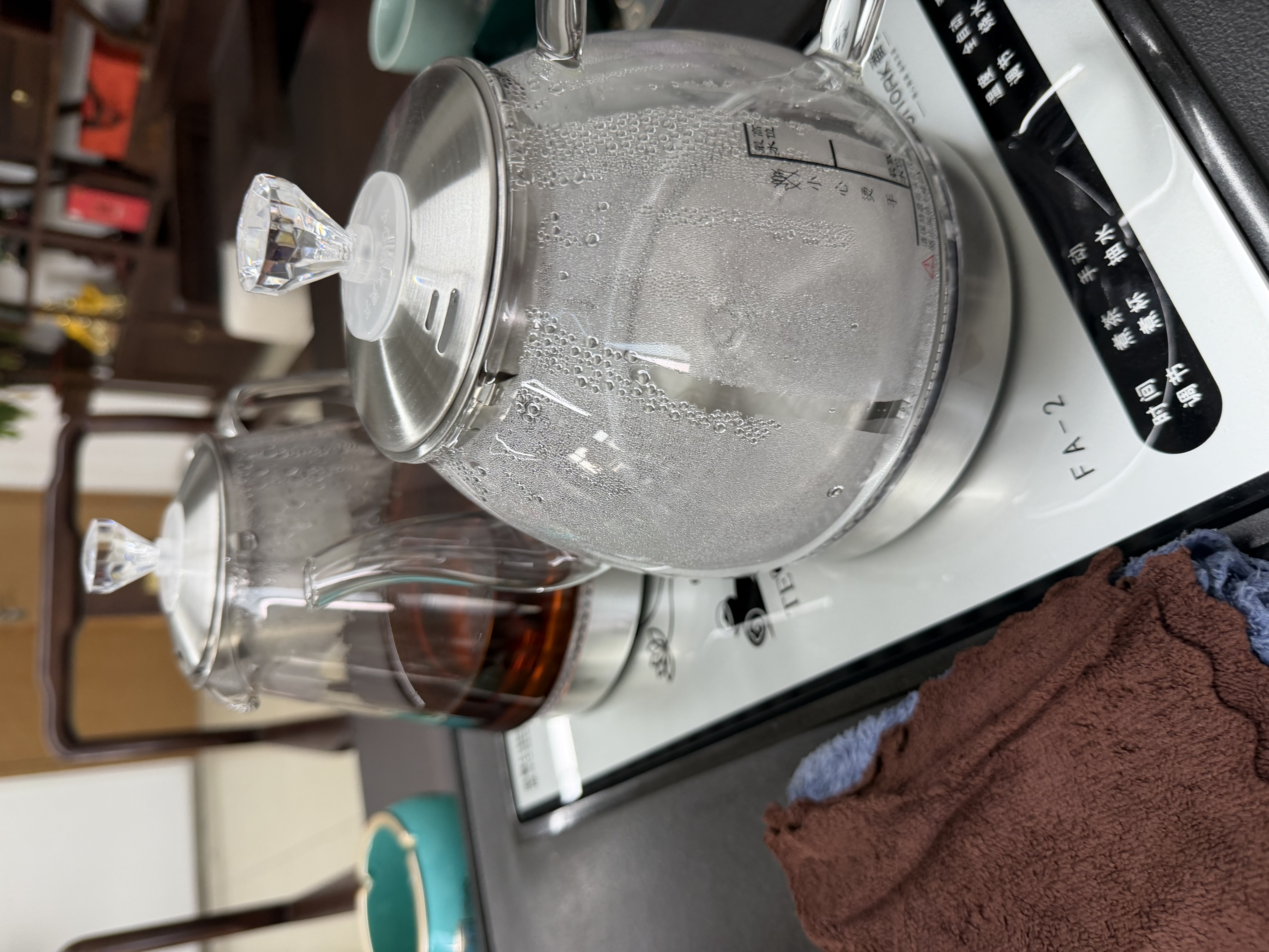 FUNORK全自动上水电热水壶电茶壶泡茶专用烧水器茶台烧水壶一体机茶桌茶几嵌入式茶具 1L 清洁款不锈钢色（37x20cm） 实拍图
