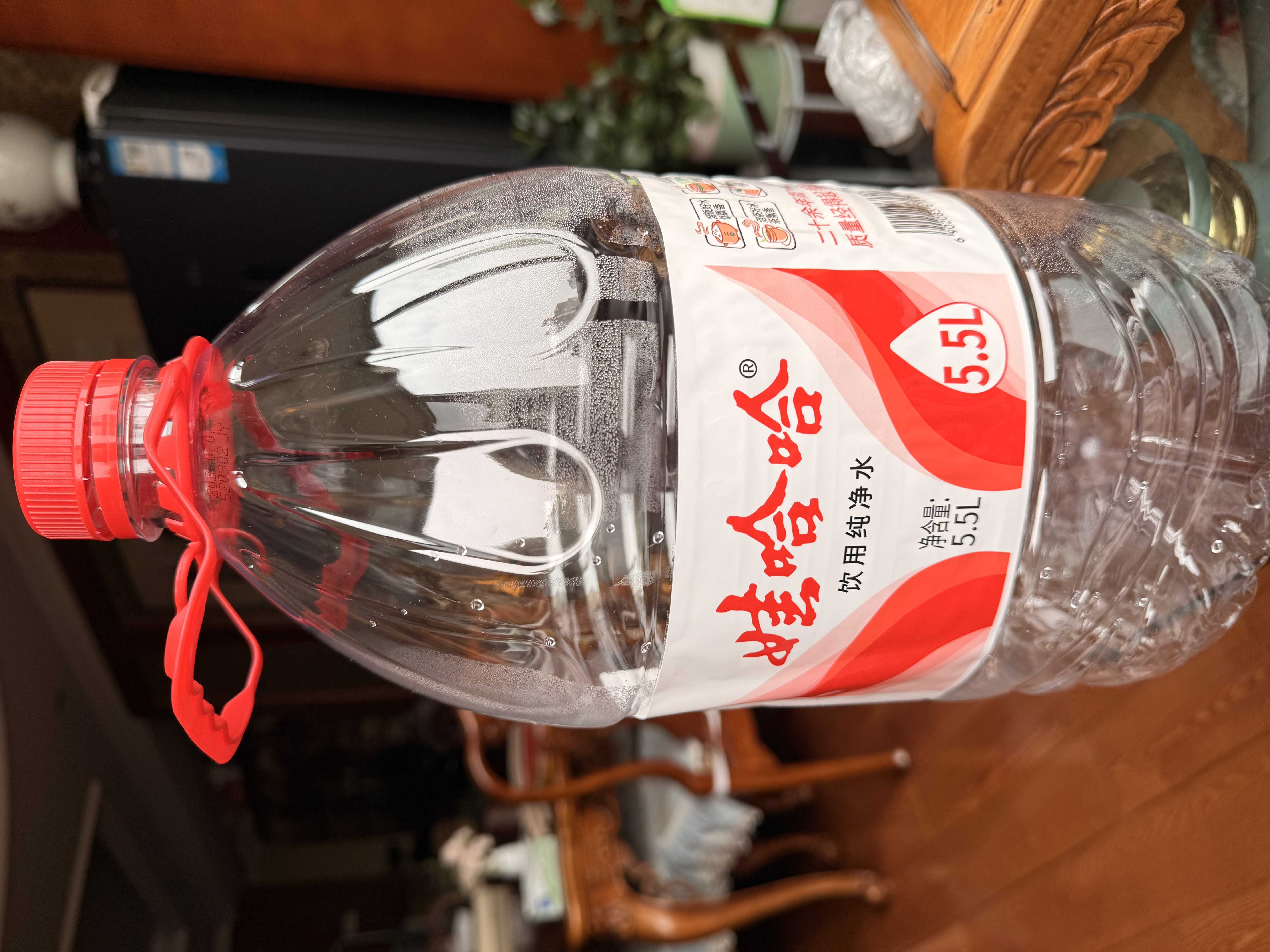 娃哈哈纯净水5.5L*4桶 塑膜装 加量装大桶装水 泡茶冲奶粉 娃哈哈饮用水 实拍图